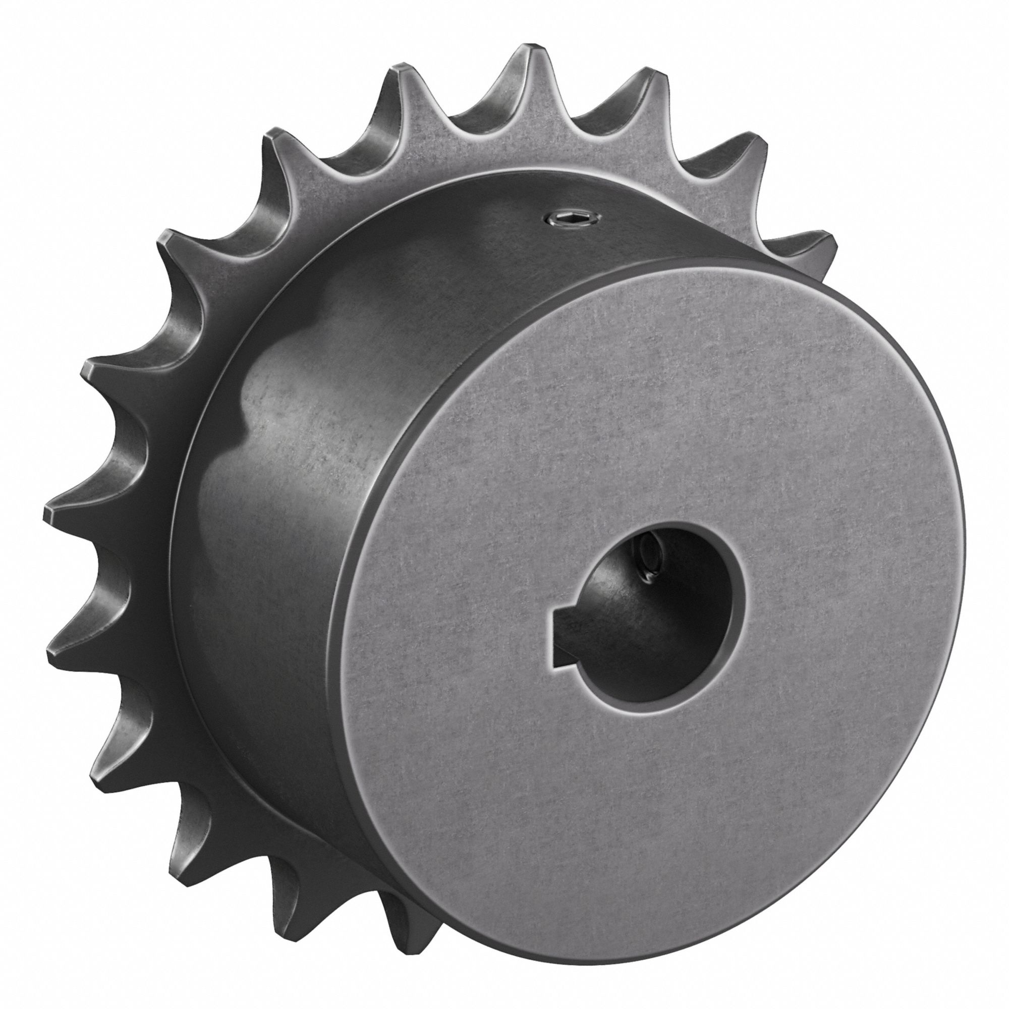 Roller Chain Sprocket: 06B, For 3/8 in Chain Pitch, 12 mm Bore Dia, 20 Teeth, Steel