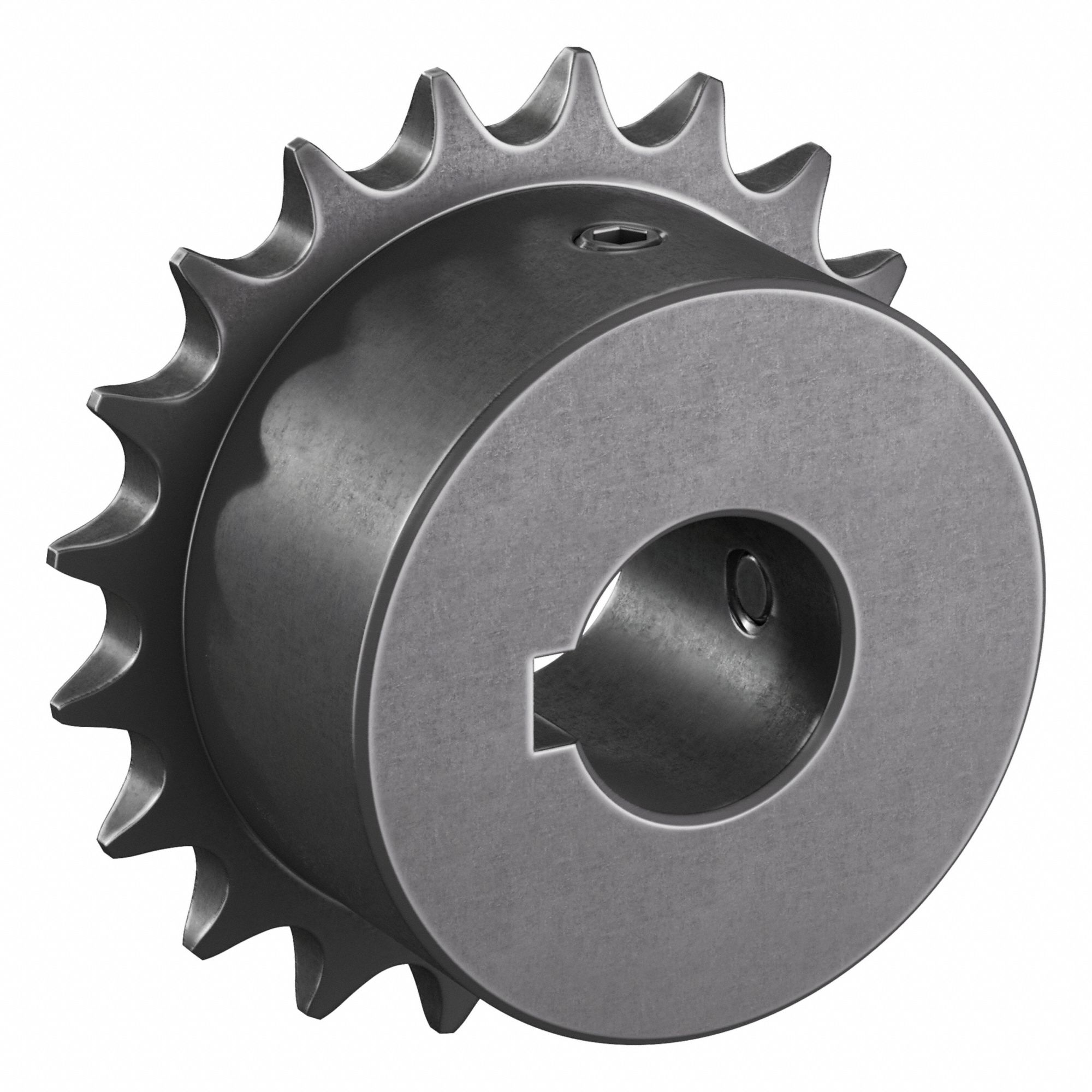 Roller Chain Sprocket: 06B, For 3/8 in Chain Pitch, 19 mm Bore Dia, 20 Teeth, Steel