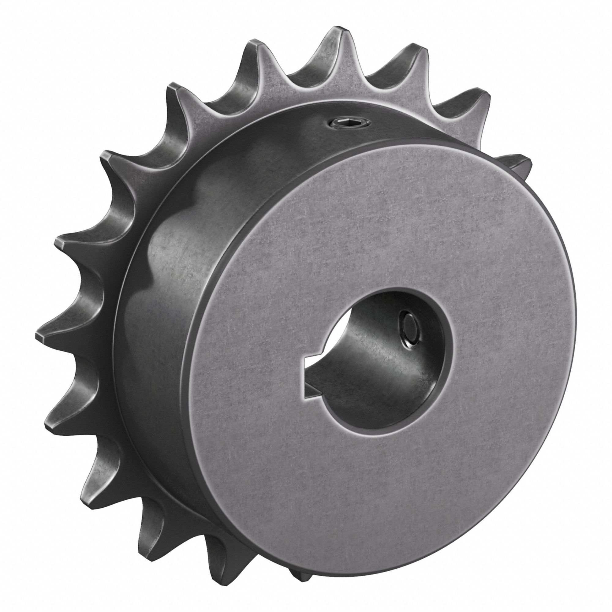 Roller Chain Sprocket: 08B, For 1/2 in Chain Pitch, 20 mm Bore Dia, 19 Teeth, Steel