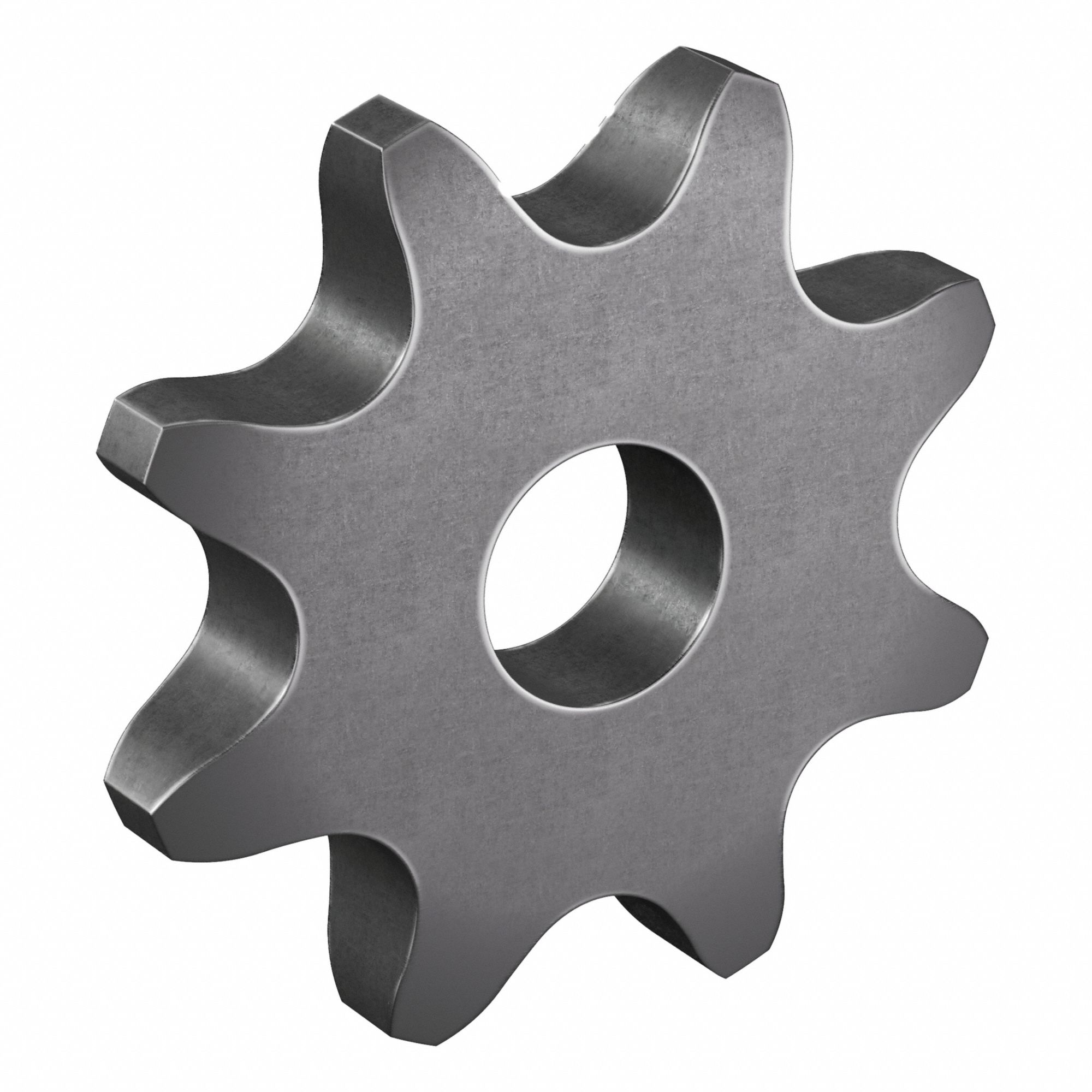Roller Chain Sprocket: No Hub, For Single Strands, 100, 8 Teeth, 3.266 in Pitch Dia, Steel