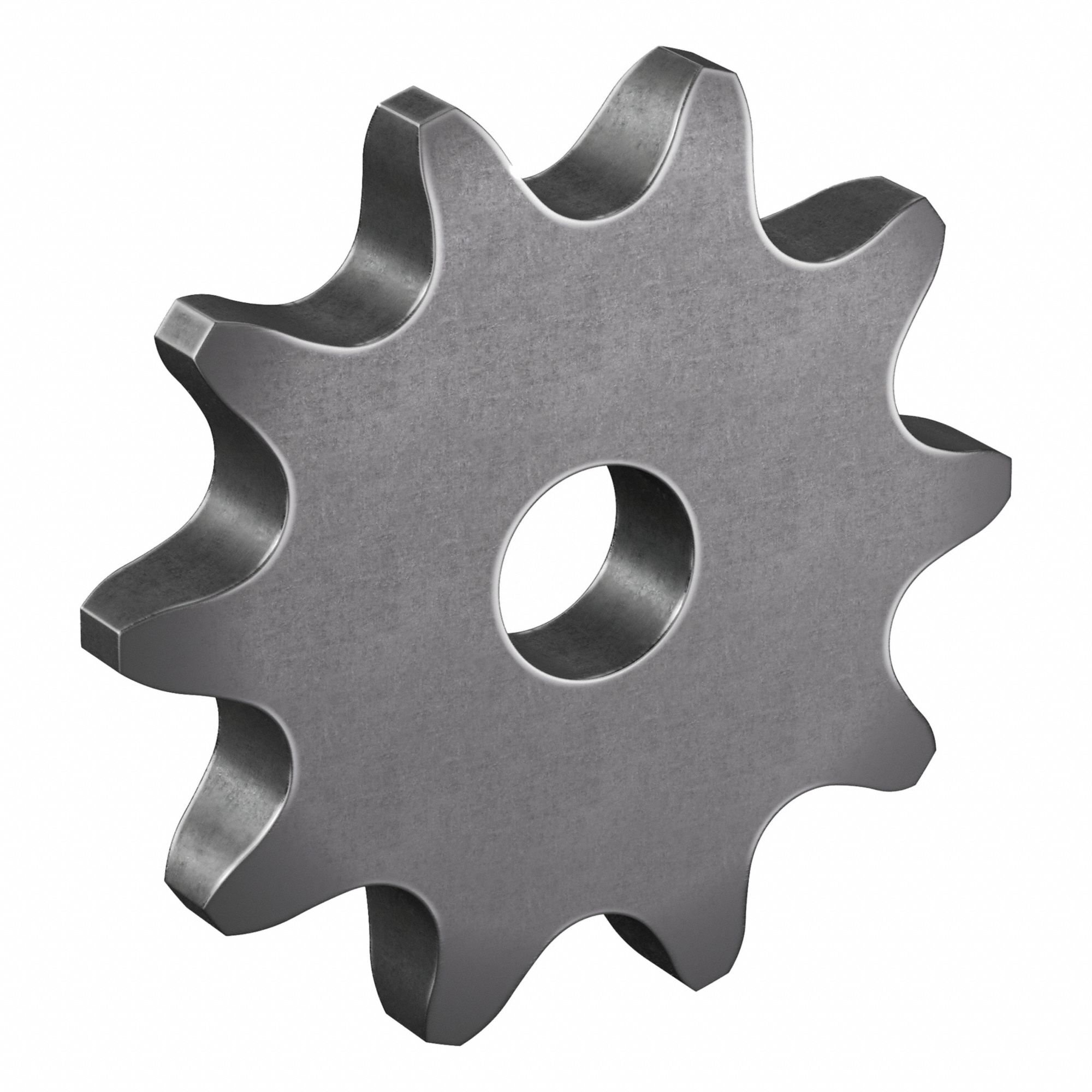 Roller Chain Sprocket: No Hub, For Single Strands, 100, 10 Teeth, 4.045 in Pitch Dia, Steel