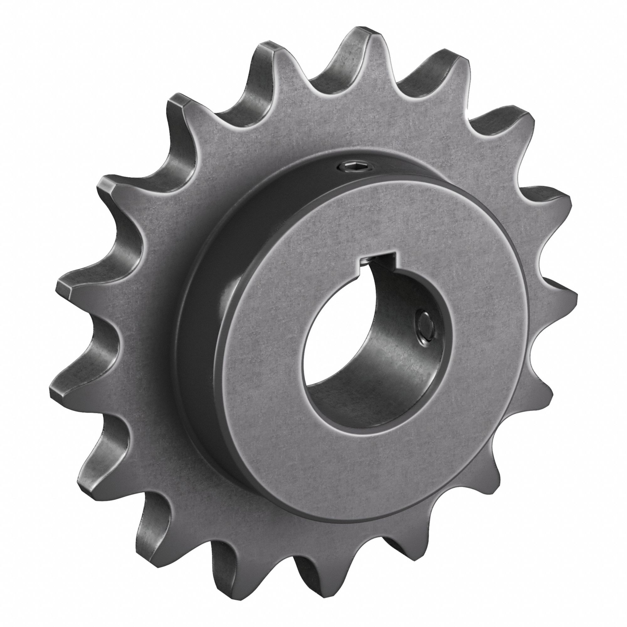 Roller Chain Sprocket: 100, For 1 1/4 in Chain Pitch, 2 in Bore Dia, 17 Teeth, Steel