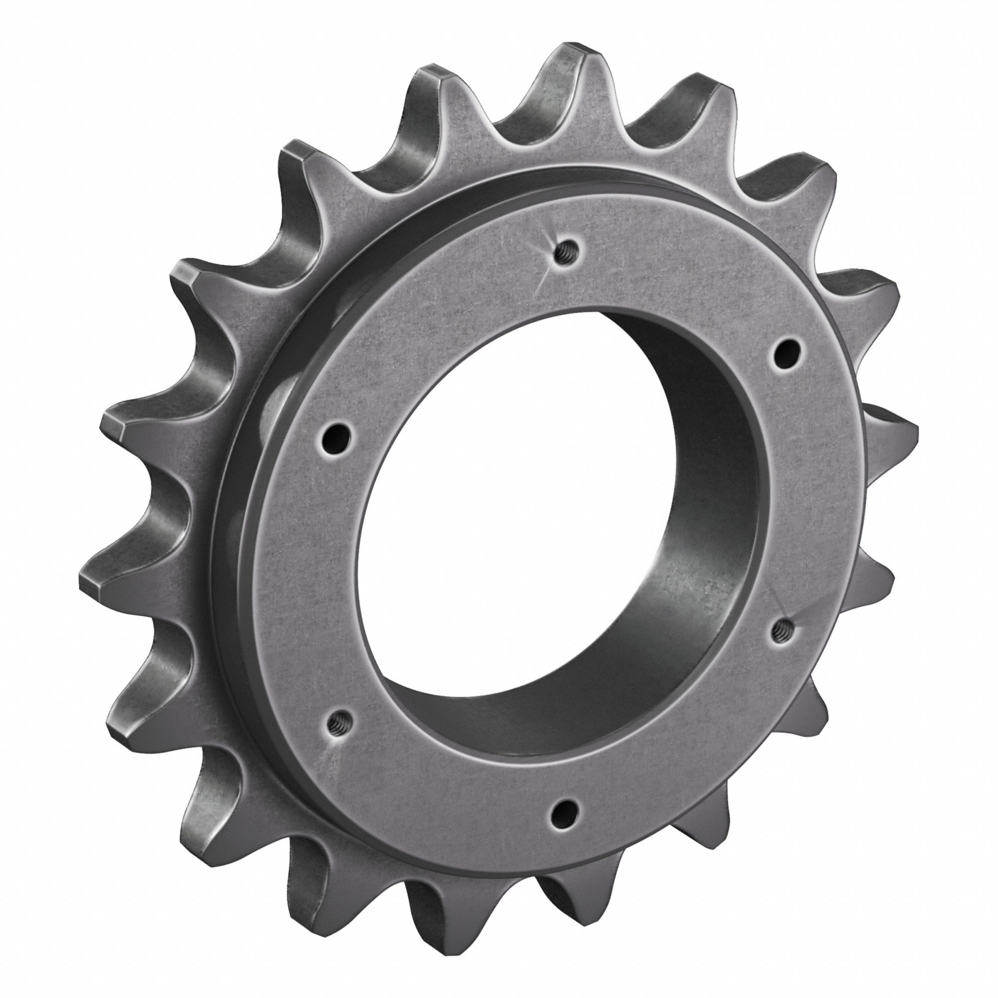 Bushed Roller Chain Sprocket: For 100 Chain, 18 Teeth, 7.198 in Pitch Dia, Steel
