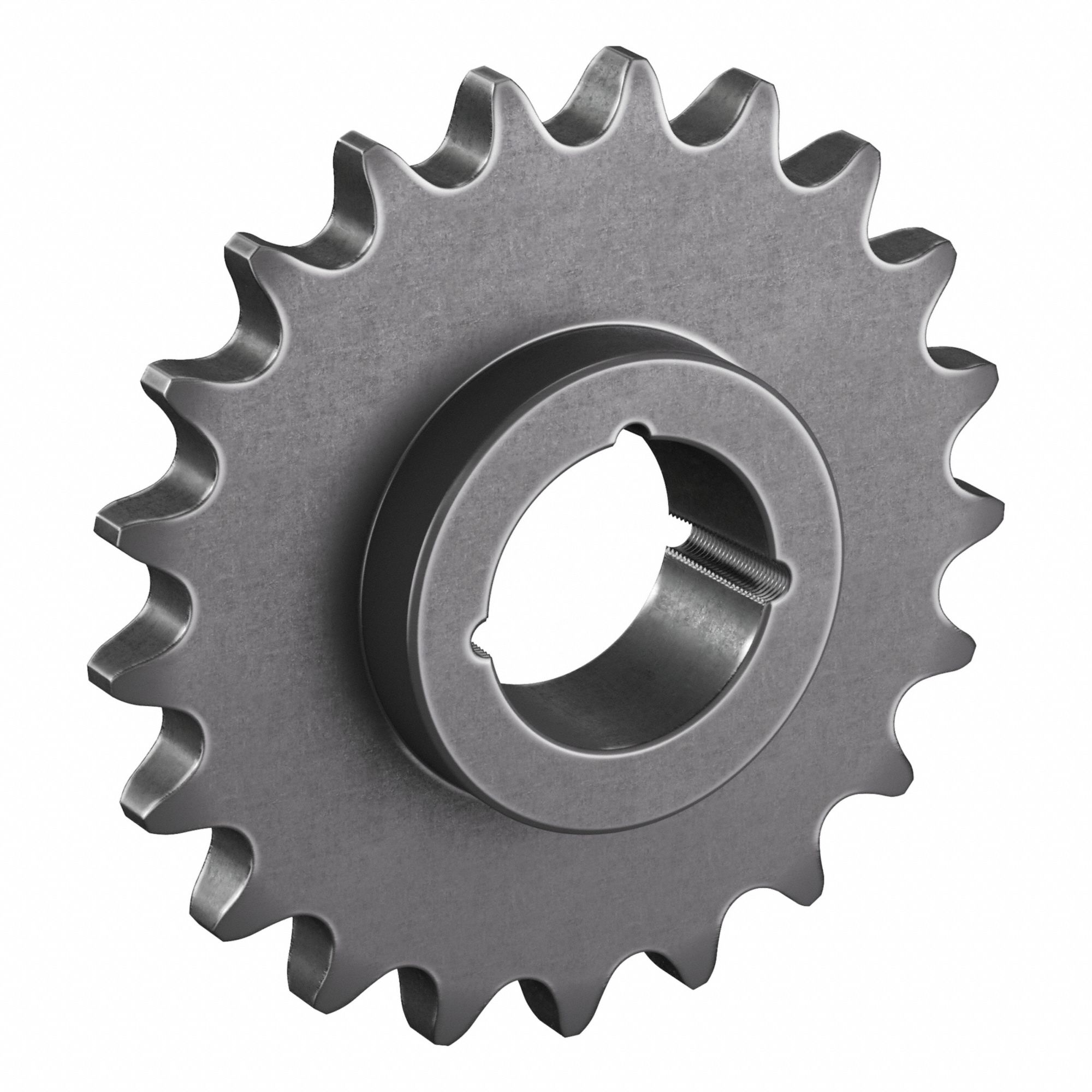 Bushed Roller Chain Sprocket: For 120 Chain, 21 Teeth, 10.064 in Pitch Dia, Steel