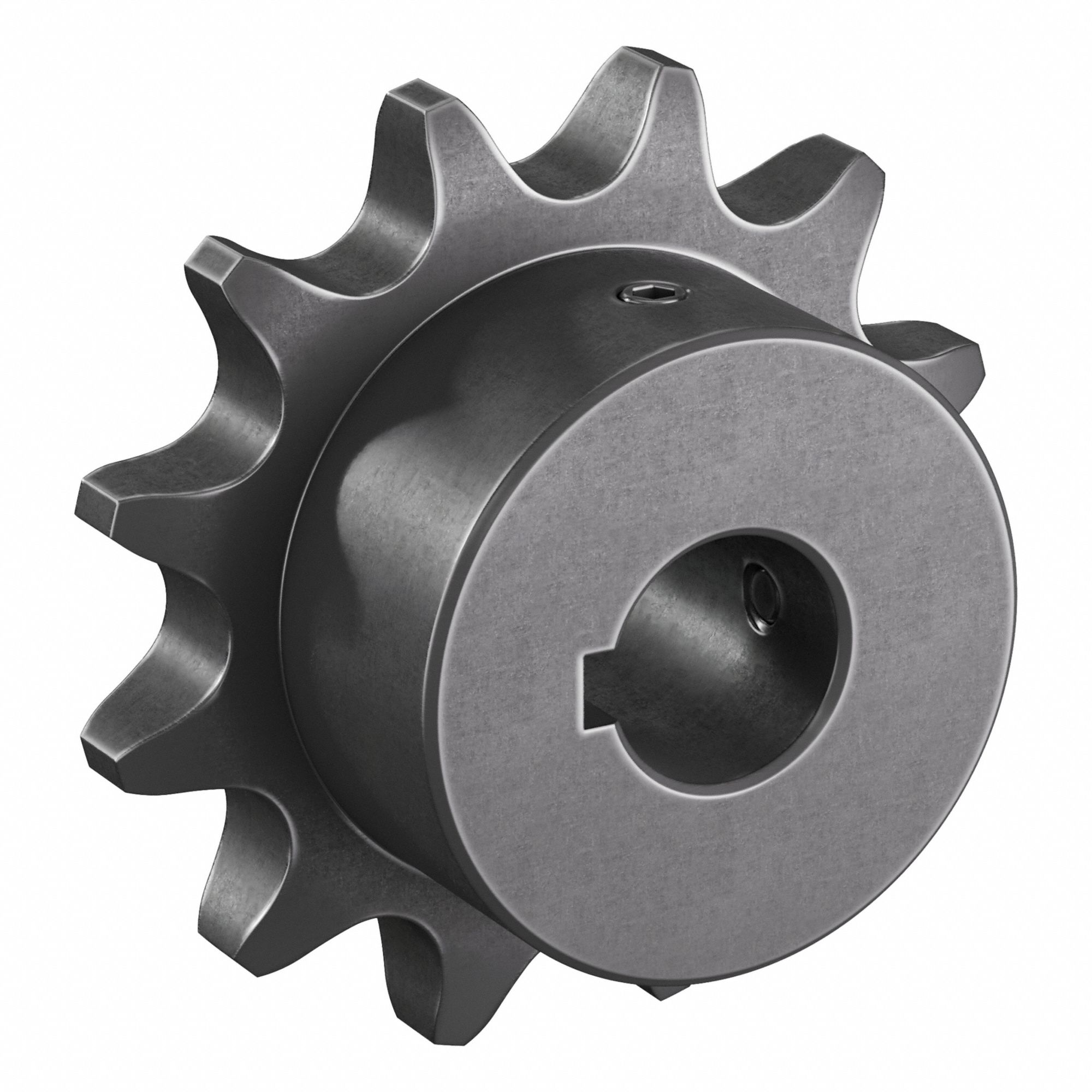 Roller Chain Sprocket: 12B, For 3/4 in Chain Pitch, 20 mm Bore Dia, 12 Teeth, Steel