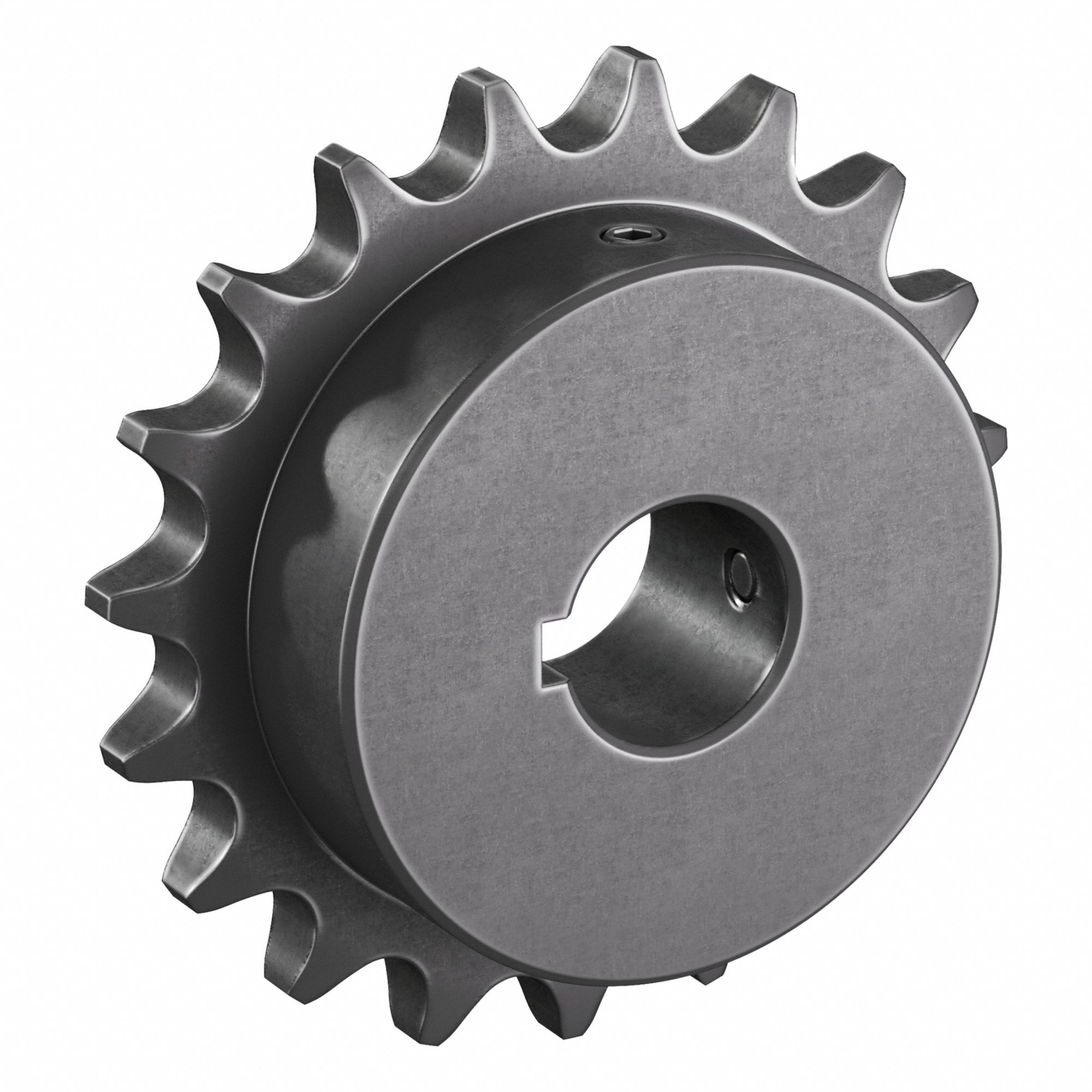 Roller Chain Sprocket: 12B, For 3/4 in Chain Pitch, 30 mm Bore Dia, 19 Teeth, Steel