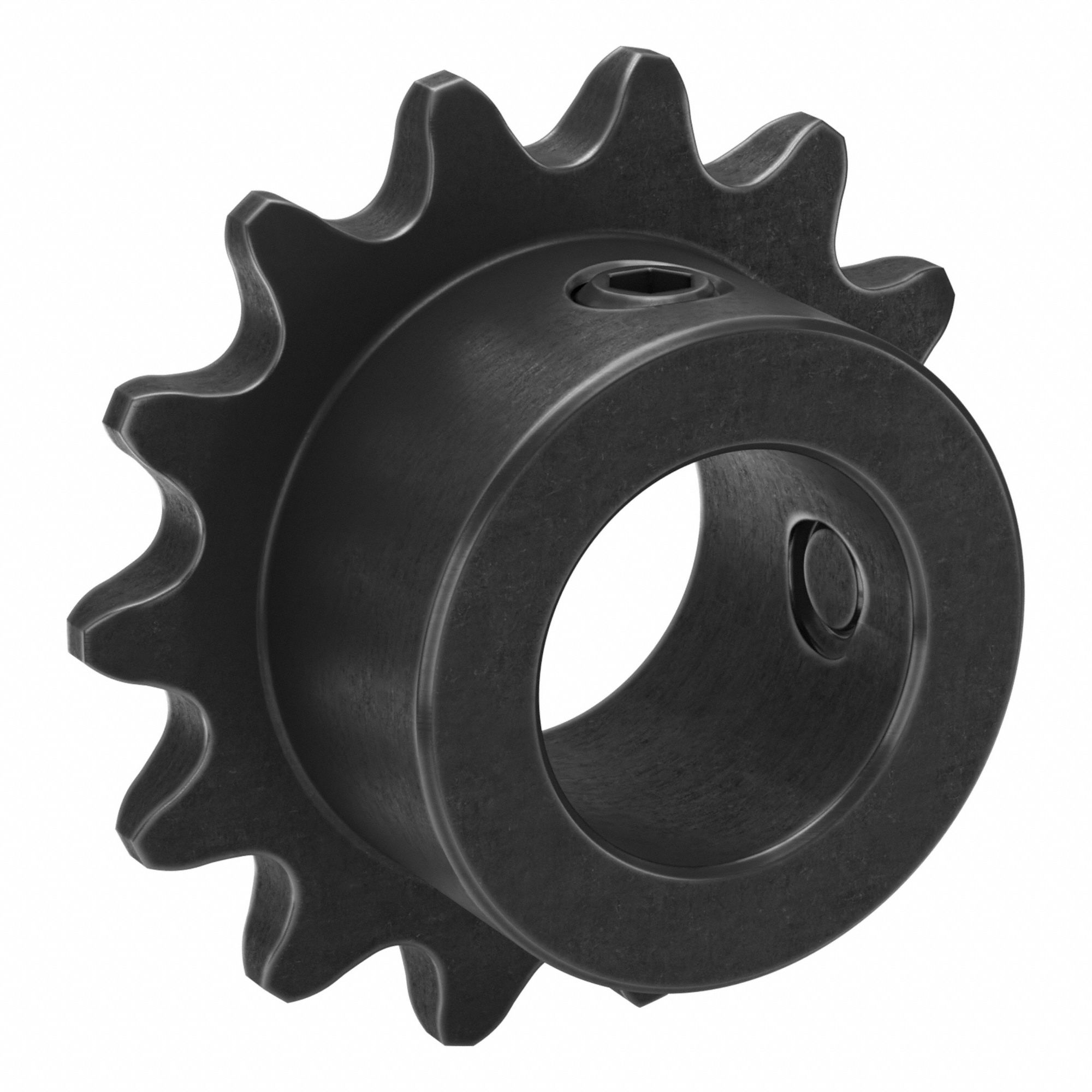 Roller Chain Sprocket: 25, For 1/4 in Chain Pitch, 1/2 in Bore Dia, 14 Teeth, Steel