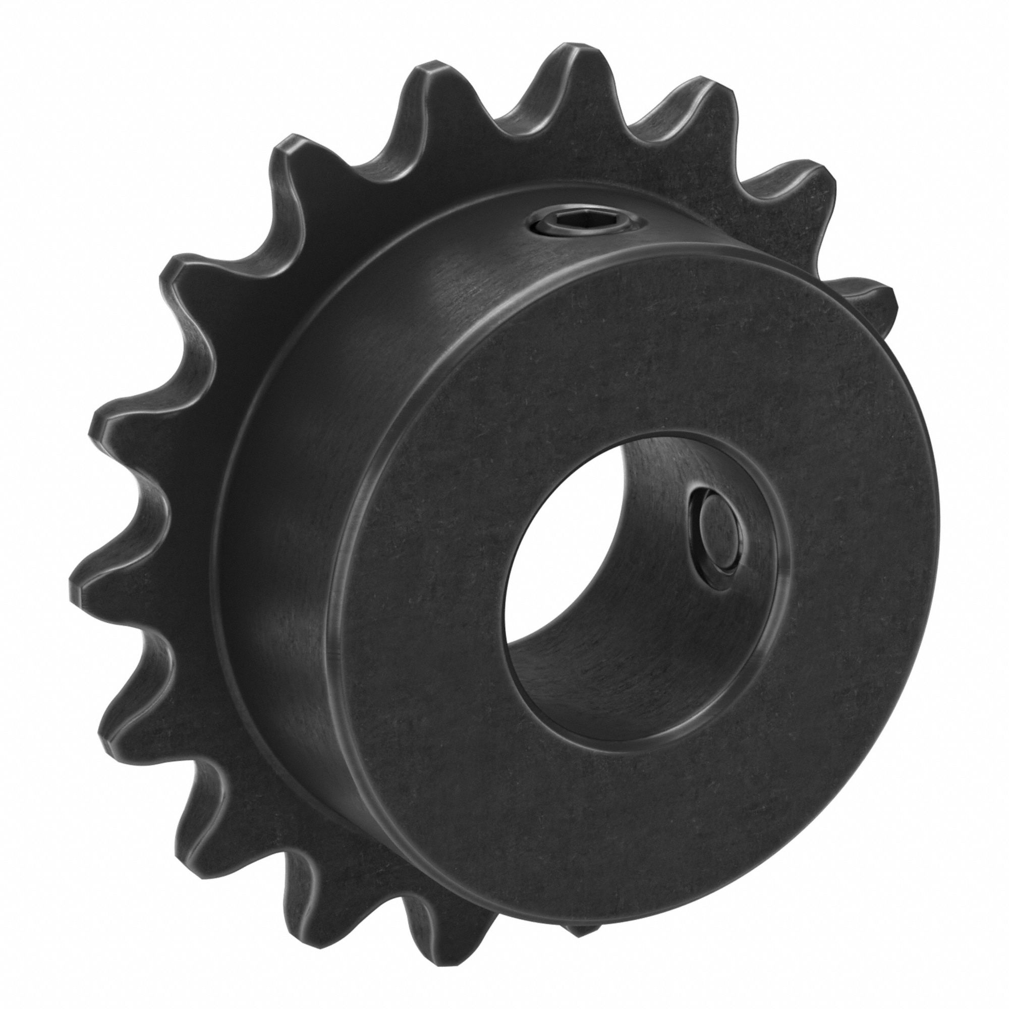 Roller Chain Sprocket: 25, For 1/4 in Chain Pitch, 1/2 in Bore Dia, 18 Teeth, Steel