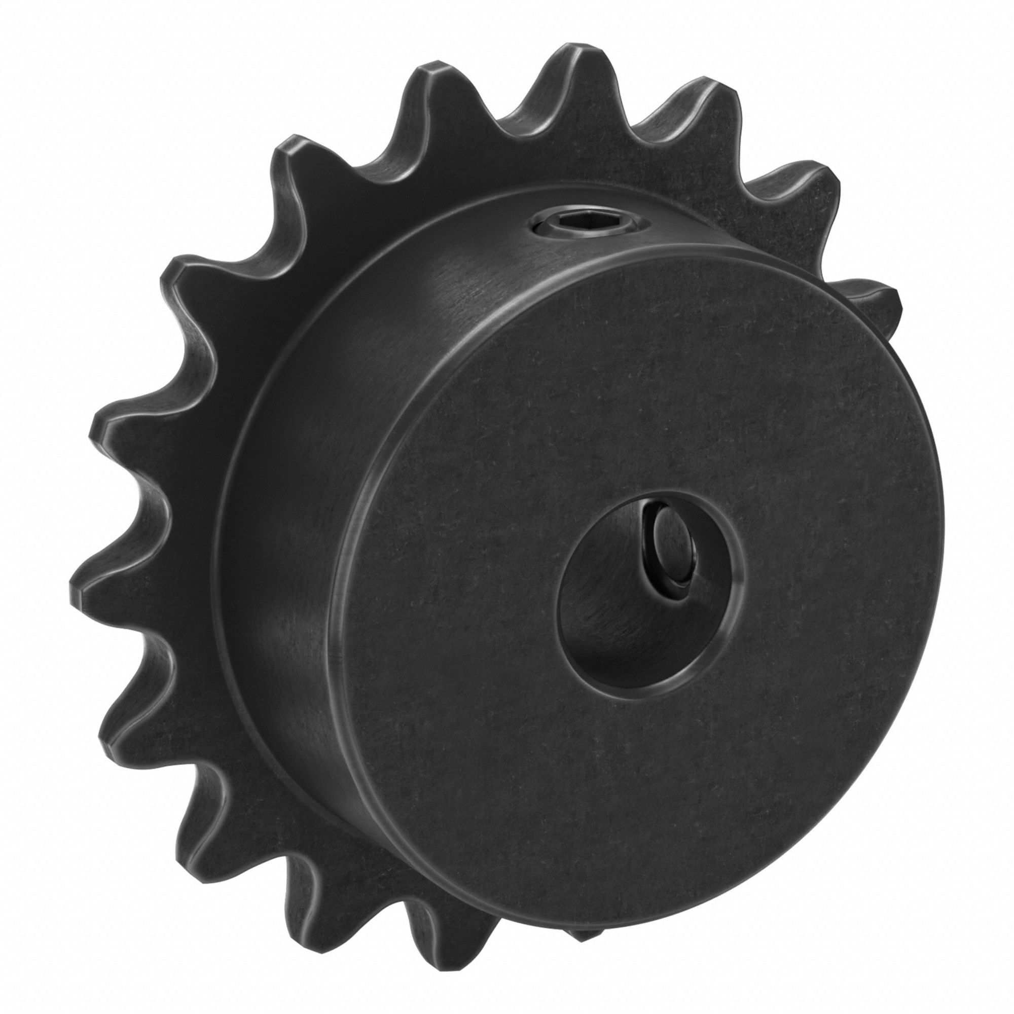 Roller Chain Sprocket: 25, For 1/4 in Chain Pitch, 5/16 in Bore Dia, 18 Teeth, Steel