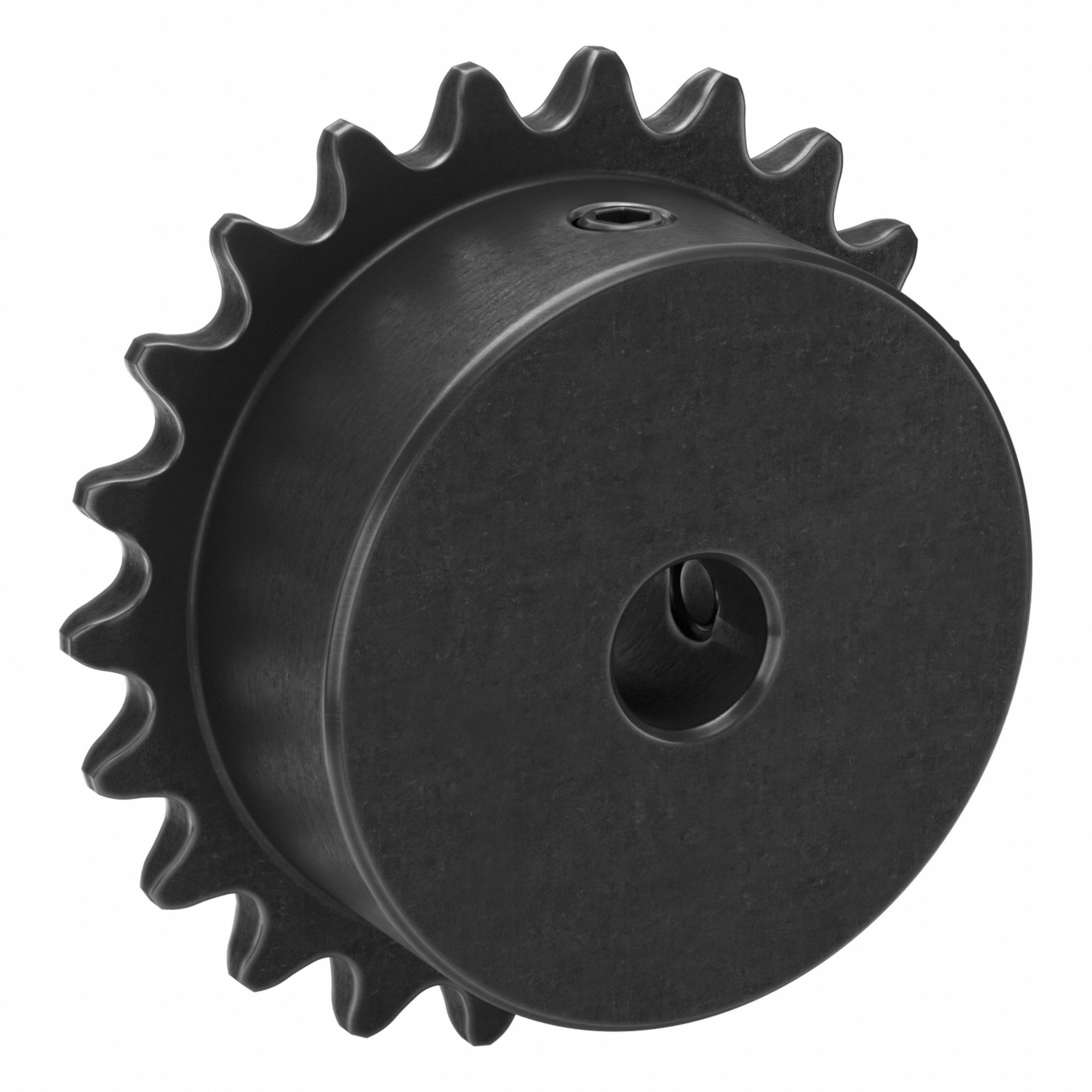 Roller Chain Sprocket: 25, For 1/4 in Chain Pitch, 5/16 in Bore Dia, 22 Teeth, Steel