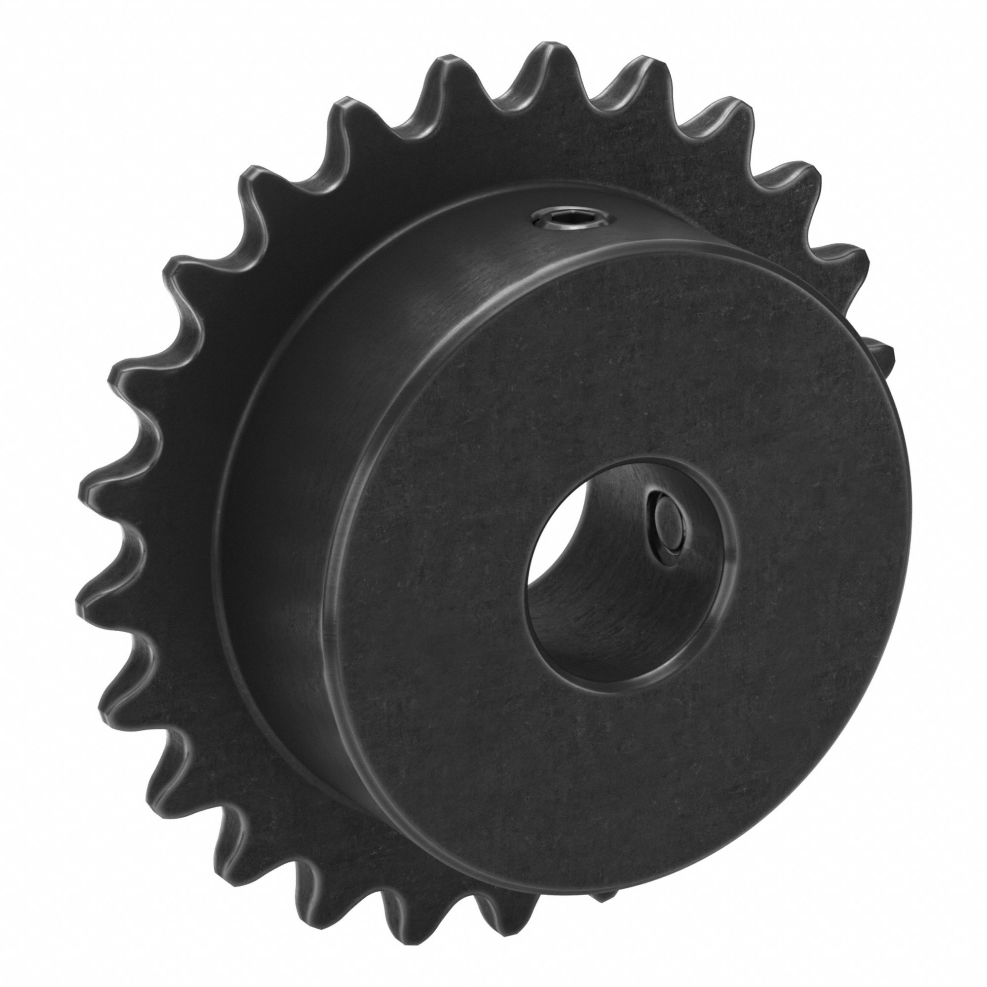 Roller Chain Sprocket: 25, For 1/4 in Chain Pitch, 1/2 in Bore Dia, 25 Teeth, Steel