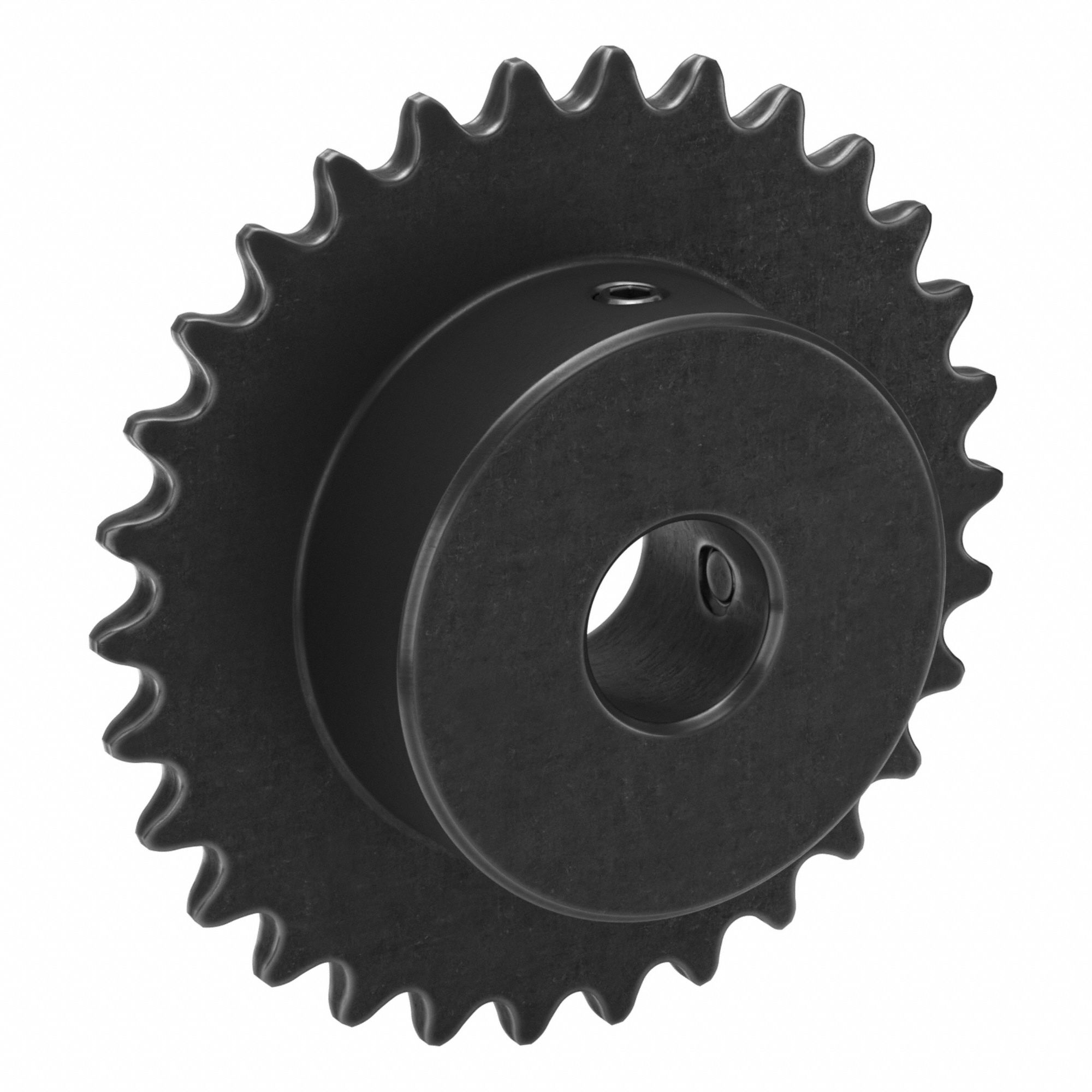 Roller Chain Sprocket: 25, For 1/4 in Chain Pitch, 1/2 in Bore Dia, 30 Teeth, Steel