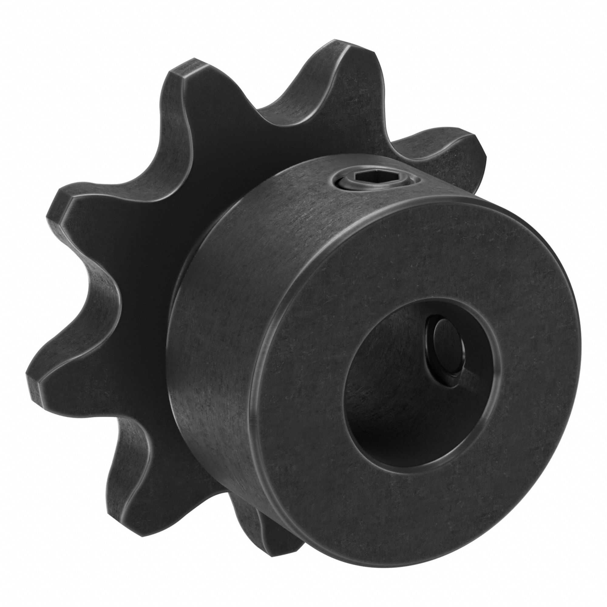 Roller Chain Sprocket: 35, For 3/8 in Chain Pitch, 3/8 in Bore Dia, 9 Teeth, Steel