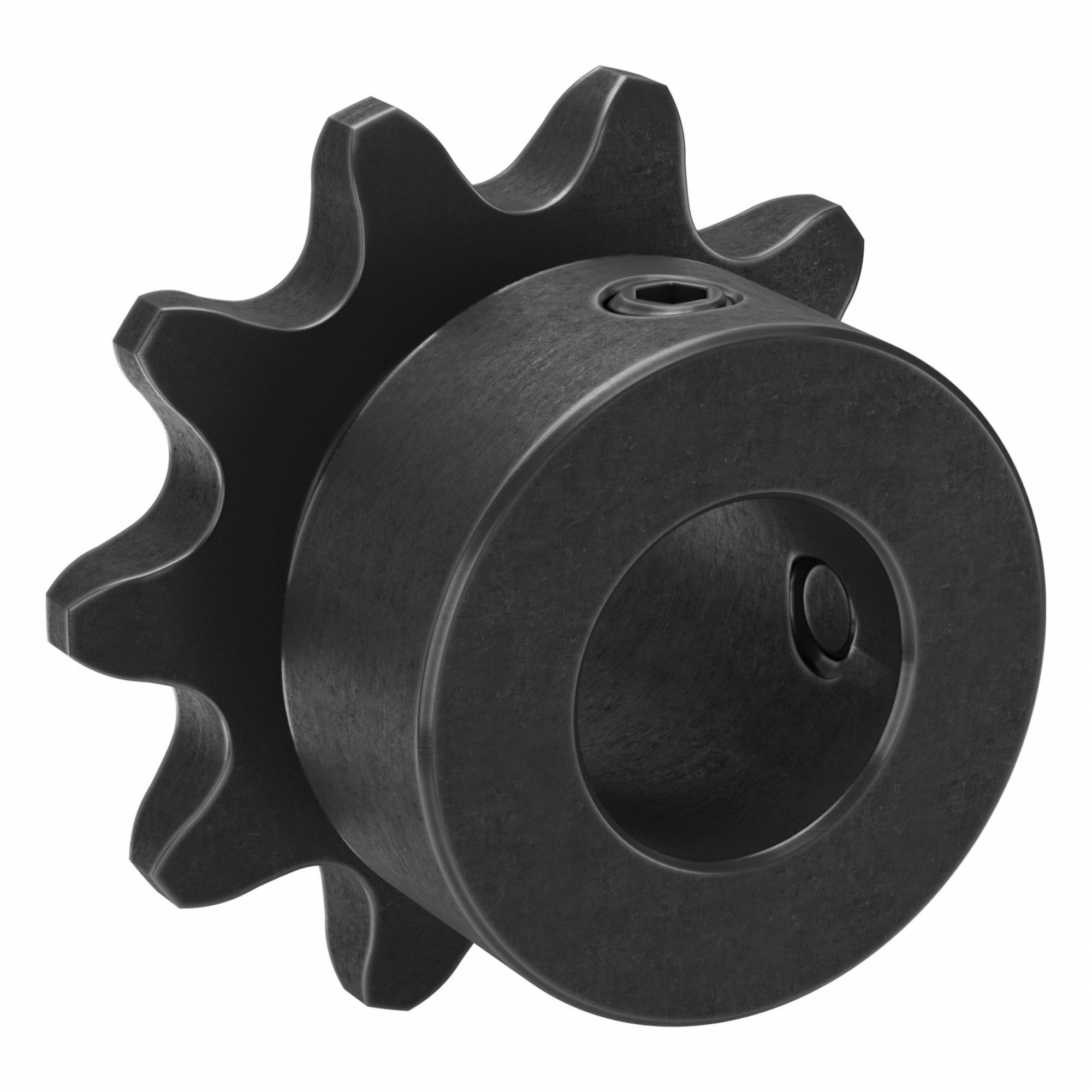 Roller Chain Sprocket: 35, For 3/8 in Chain Pitch, 1/2 in Bore Dia, 10 Teeth, Steel