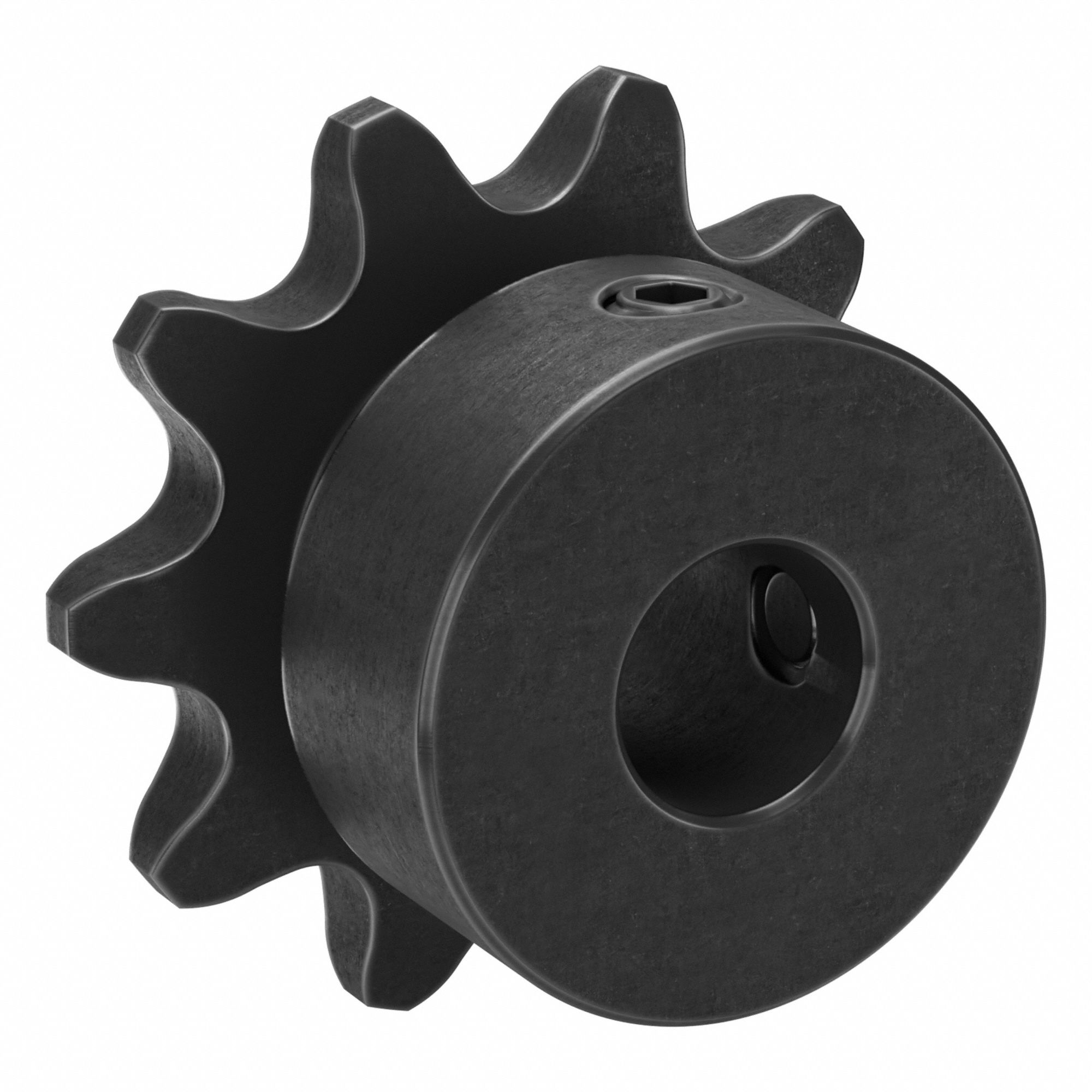 Roller Chain Sprocket: 35, For 3/8 in Chain Pitch, 3/8 in Bore Dia, 10 Teeth, Steel