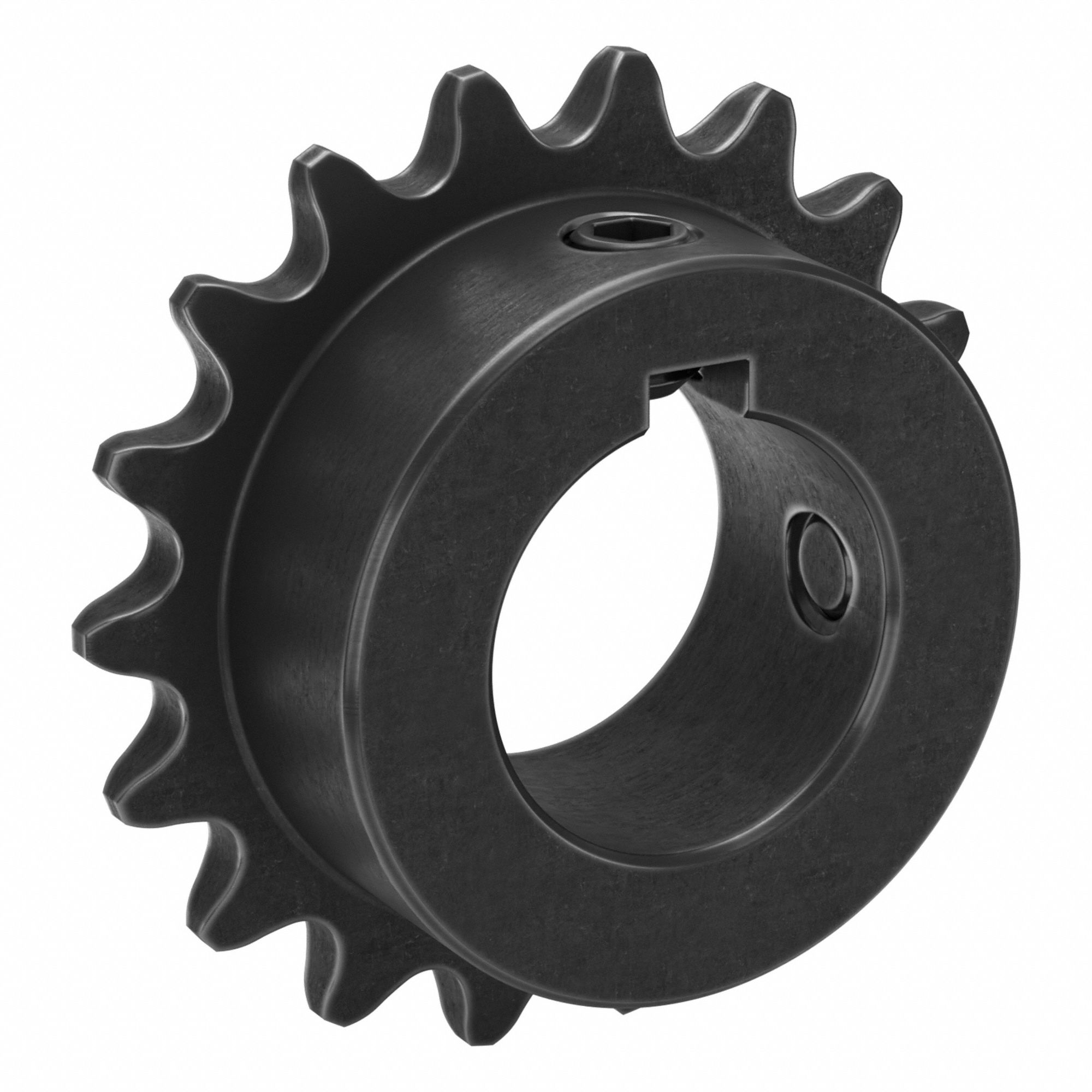 Roller Chain Sprocket: 35, For 3/8 in Chain Pitch, 1 in Bore Dia, 18 Teeth, Steel