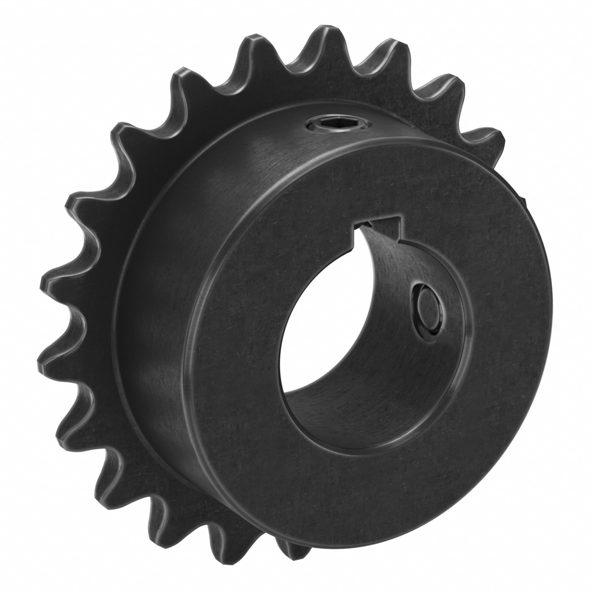 Roller Chain Sprocket: 35, For 3/8 in Chain Pitch, 1 in Bore Dia, 21 Teeth, Steel