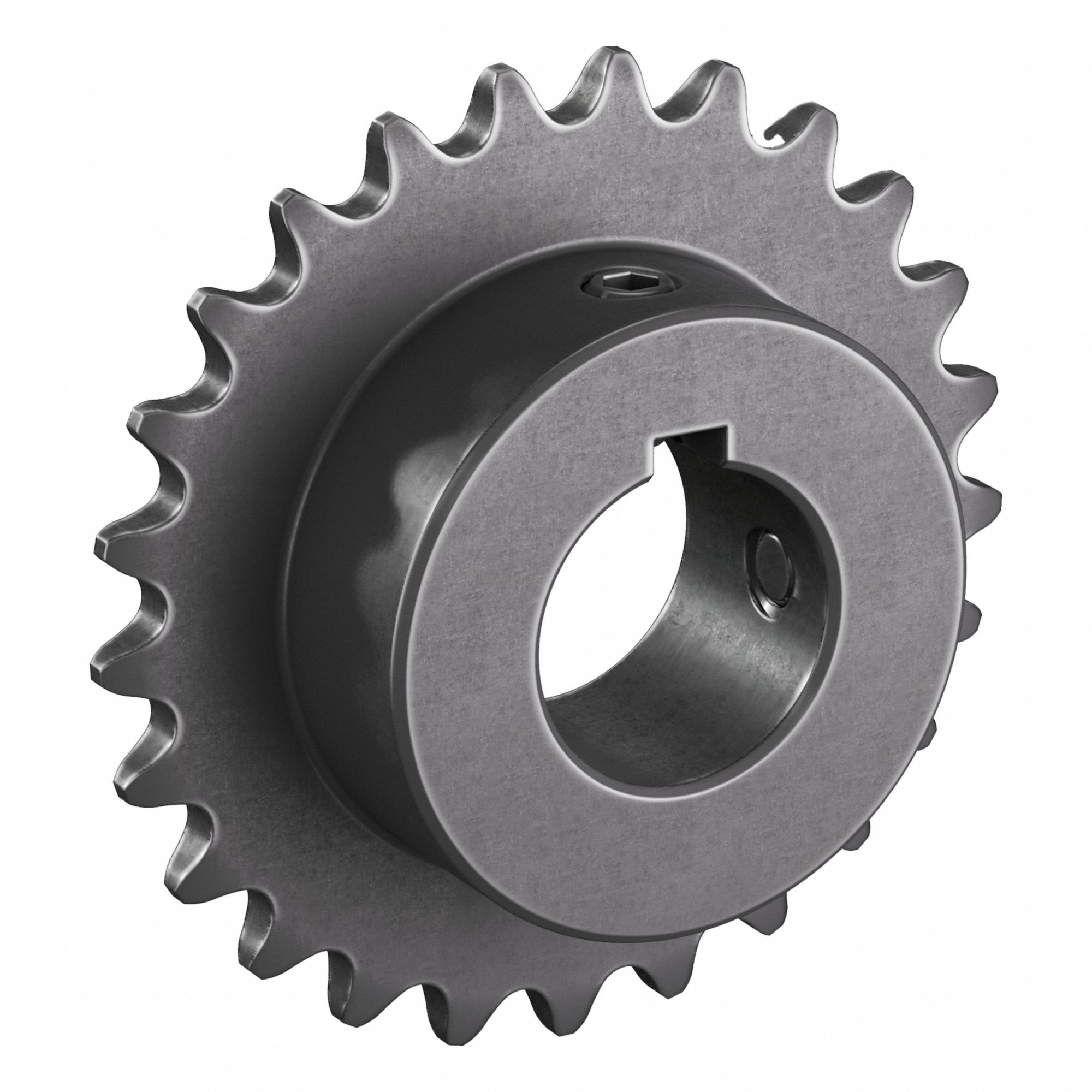 Roller Chain Sprocket: 35, For 3/8 in Chain Pitch, 1 in Bore Dia, 25 Teeth, Steel