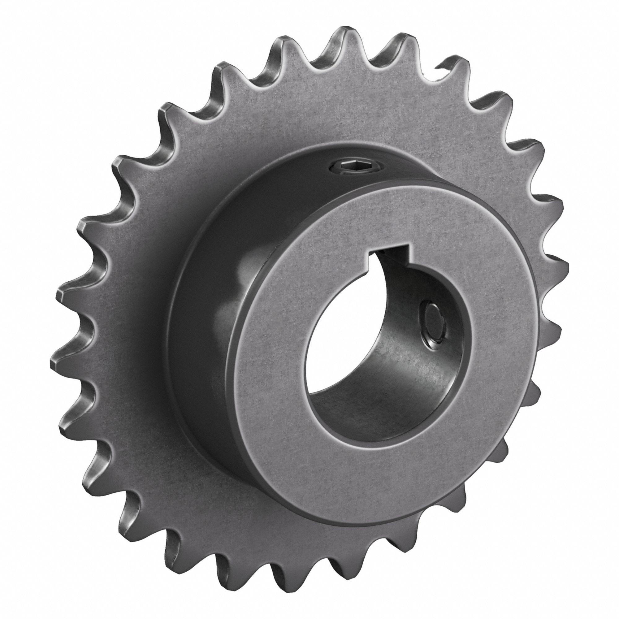 Roller Chain Sprocket: 35, For 3/8 in Chain Pitch, 1 in Bore Dia, 26 Teeth, Steel