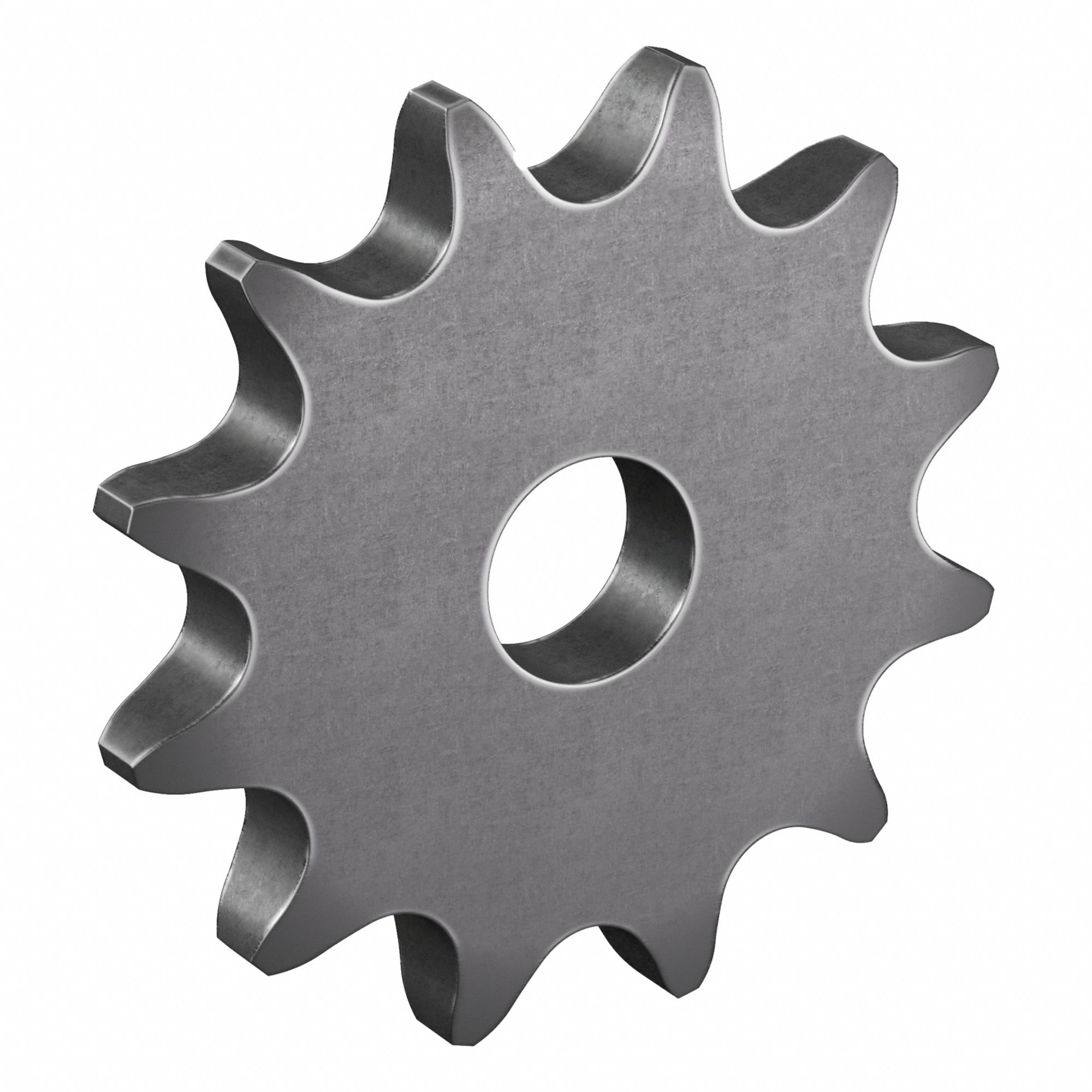Roller Chain Sprocket: No Hub, For Single Strands, 40, 12 Teeth, 1.932 in Pitch Dia, Steel