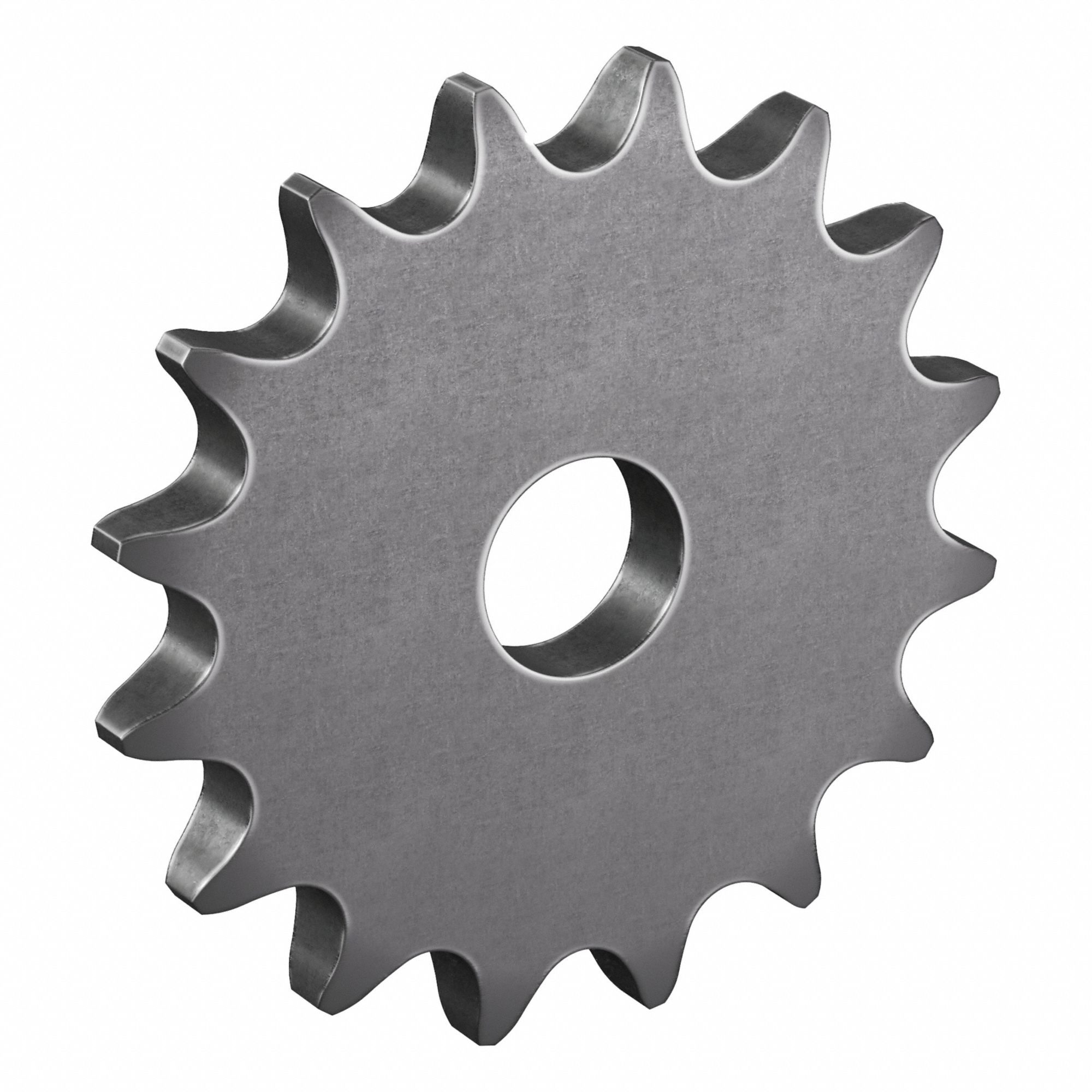 Roller Chain Sprocket: No Hub, For Single Strands, 40, 16 Teeth, 2.563 in Pitch Dia, Steel
