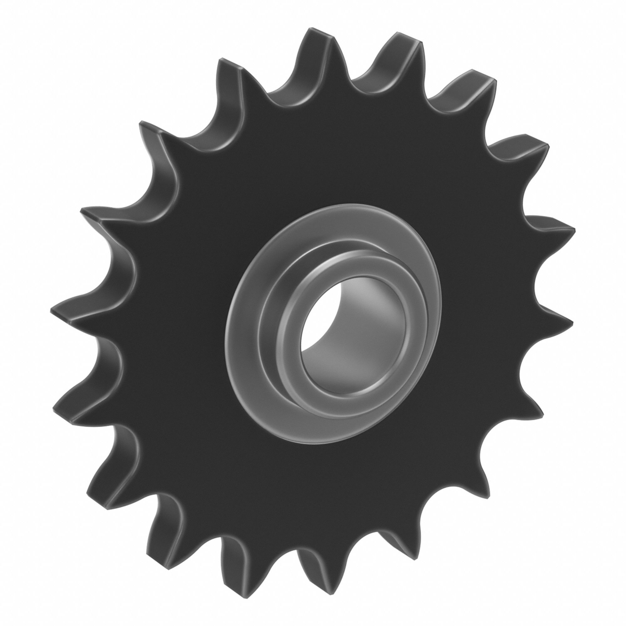 Idler Roller Chain Sprocket: For 40 Chain Size, Single Strand, Steel, 18 Teeth, Ball