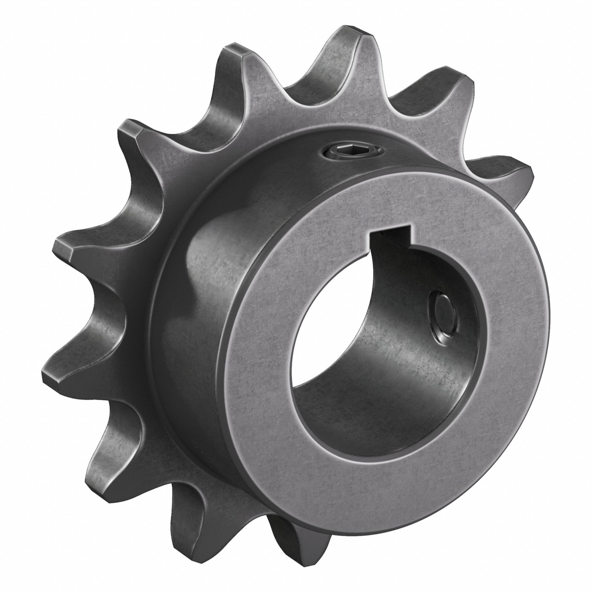 Roller Chain Sprocket: 40, For 1/2 in Chain Pitch, 7/8 in Bore Dia, 13 Teeth, Steel