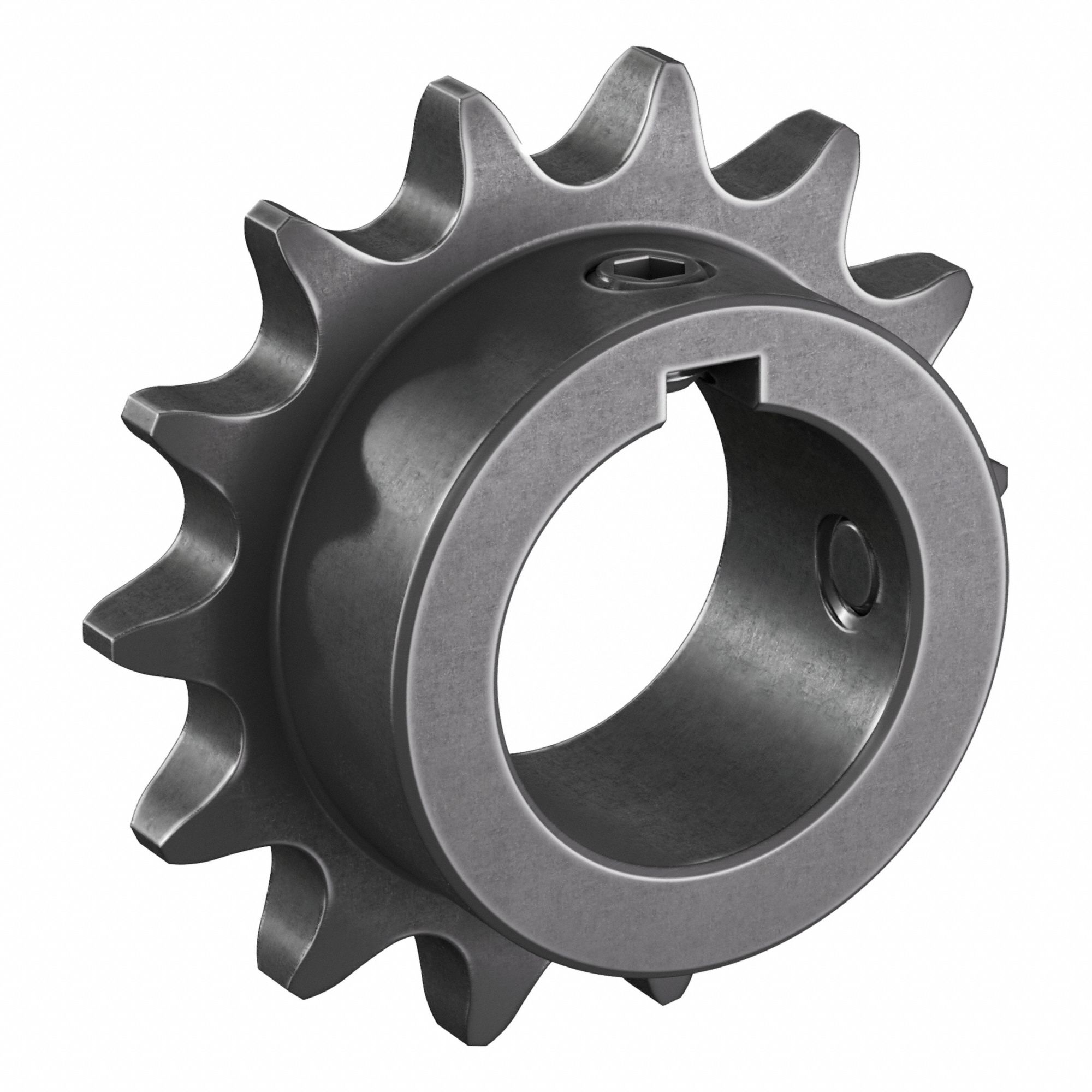 Roller Chain Sprocket: 40, For 1/2 in Chain Pitch, 1 1/8 in Bore Dia, 14 Teeth, Steel