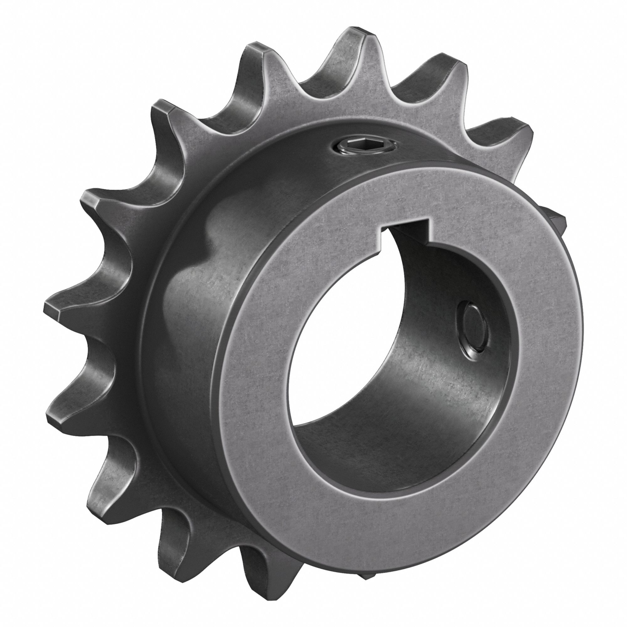 Roller Chain Sprocket: 40, For 1/2 in Chain Pitch, 1 3/16 in Bore Dia, 16 Teeth, Steel
