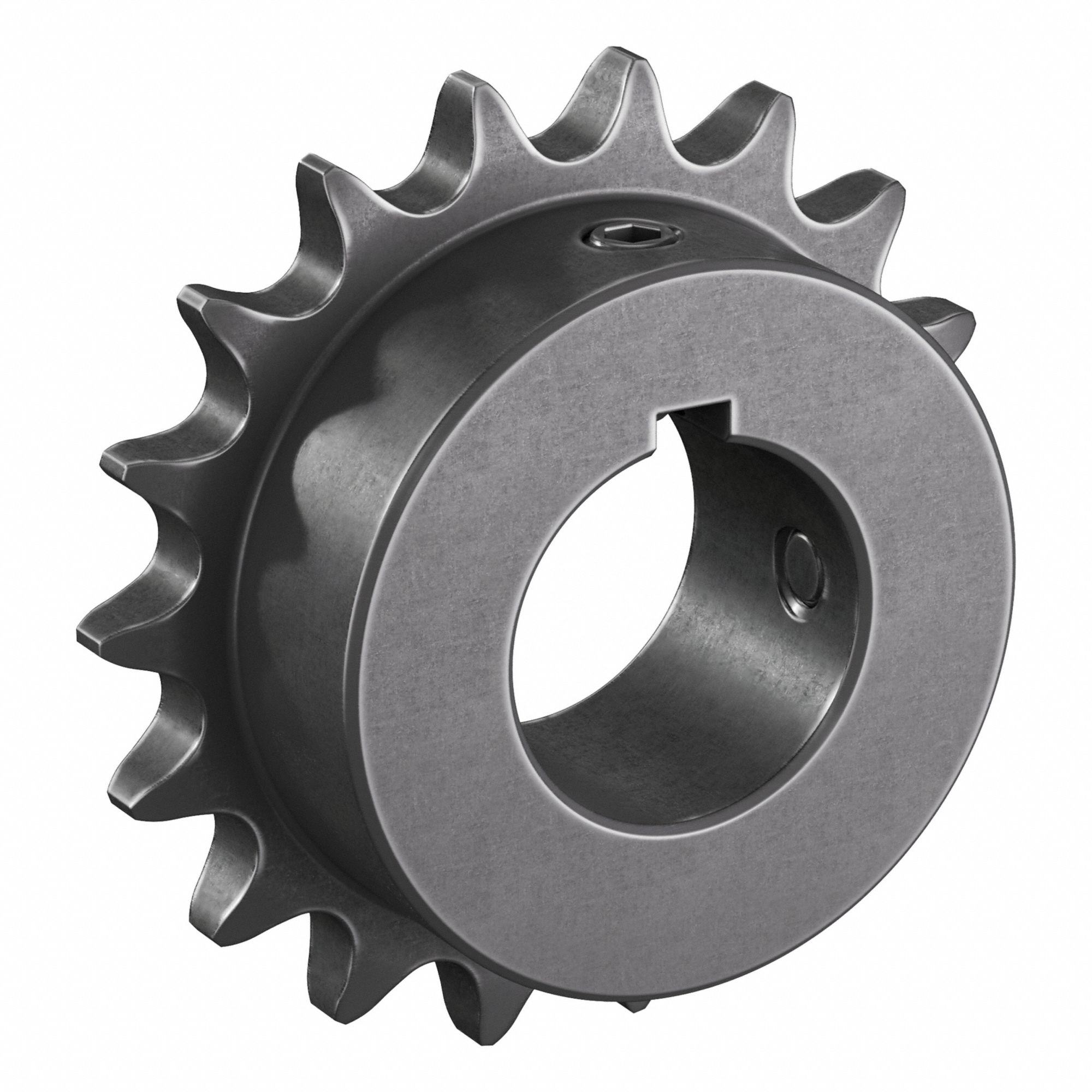 Roller Chain Sprocket: 40, For 1/2 in Chain Pitch, 1 3/16 in Bore Dia, 18 Teeth, Steel