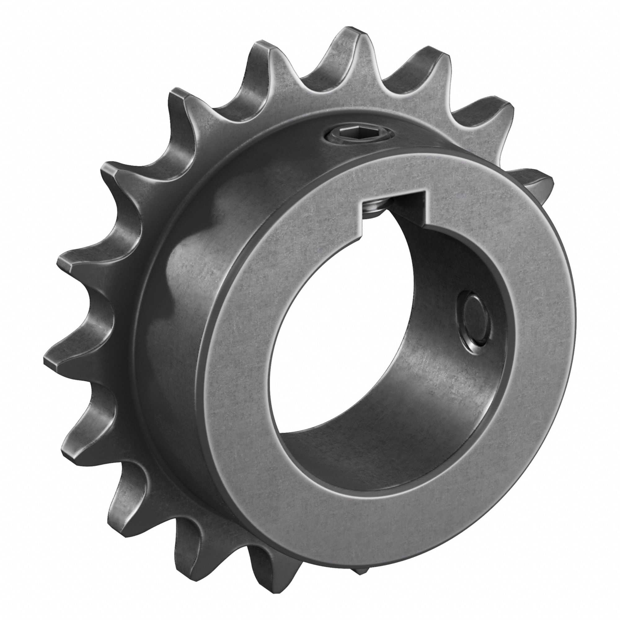 Roller Chain Sprocket: 40, For 1/2 in Chain Pitch, 1 7/16 in Bore Dia, 18 Teeth, Steel