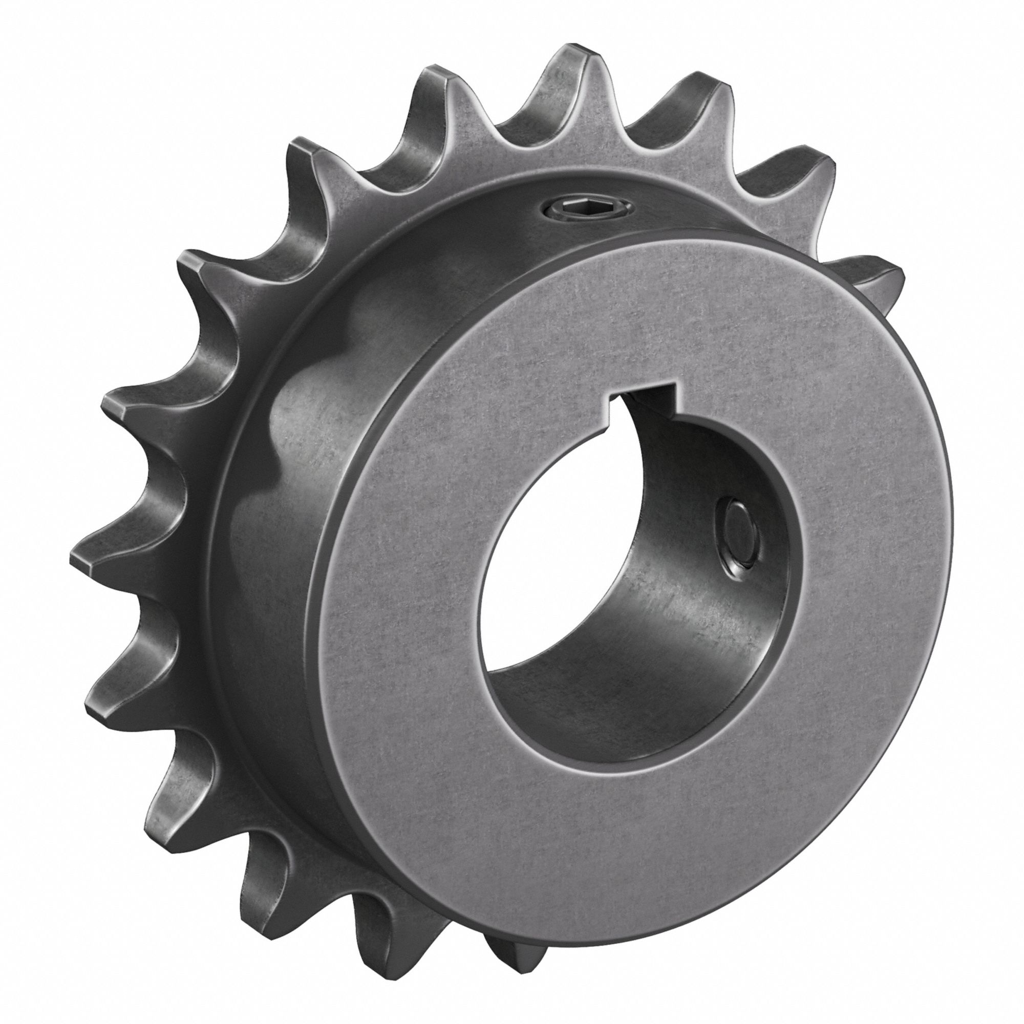 Roller Chain Sprocket: 40, For 1/2 in Chain Pitch, 1 3/16 in Bore Dia, 19 Teeth, Steel