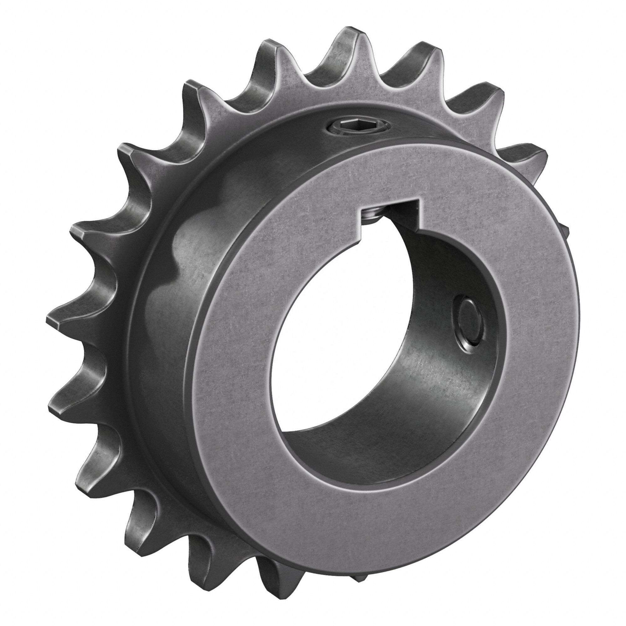 Roller Chain Sprocket: 40, For 1/2 in Chain Pitch, 1 1/2 in Bore Dia, 20 Teeth, Steel