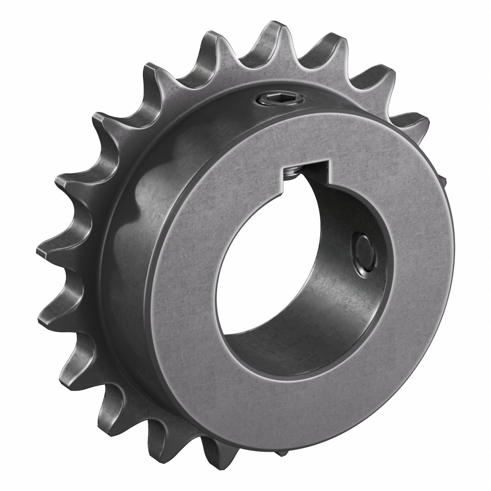 Roller Chain Sprocket: 40, For 1/2 in Chain Pitch, 1 7/16 in Bore Dia, 20 Teeth, Steel