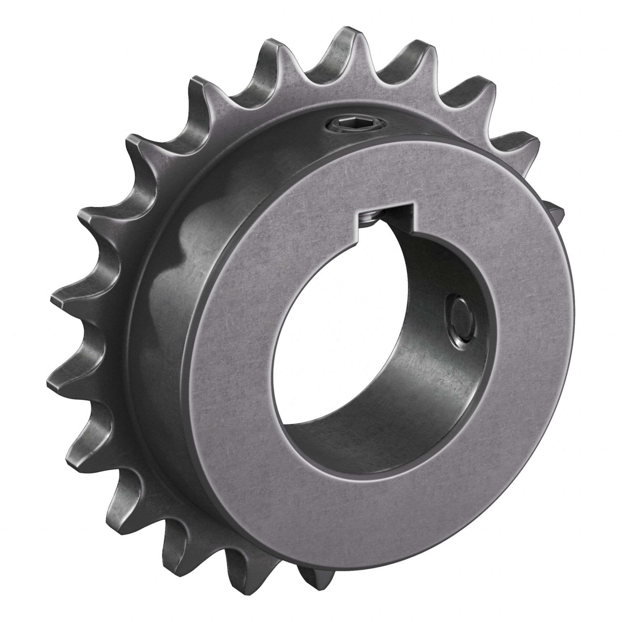 Roller Chain Sprocket: 40, For 1/2 in Chain Pitch, 1 1/2 in Bore Dia, 21 Teeth, Steel
