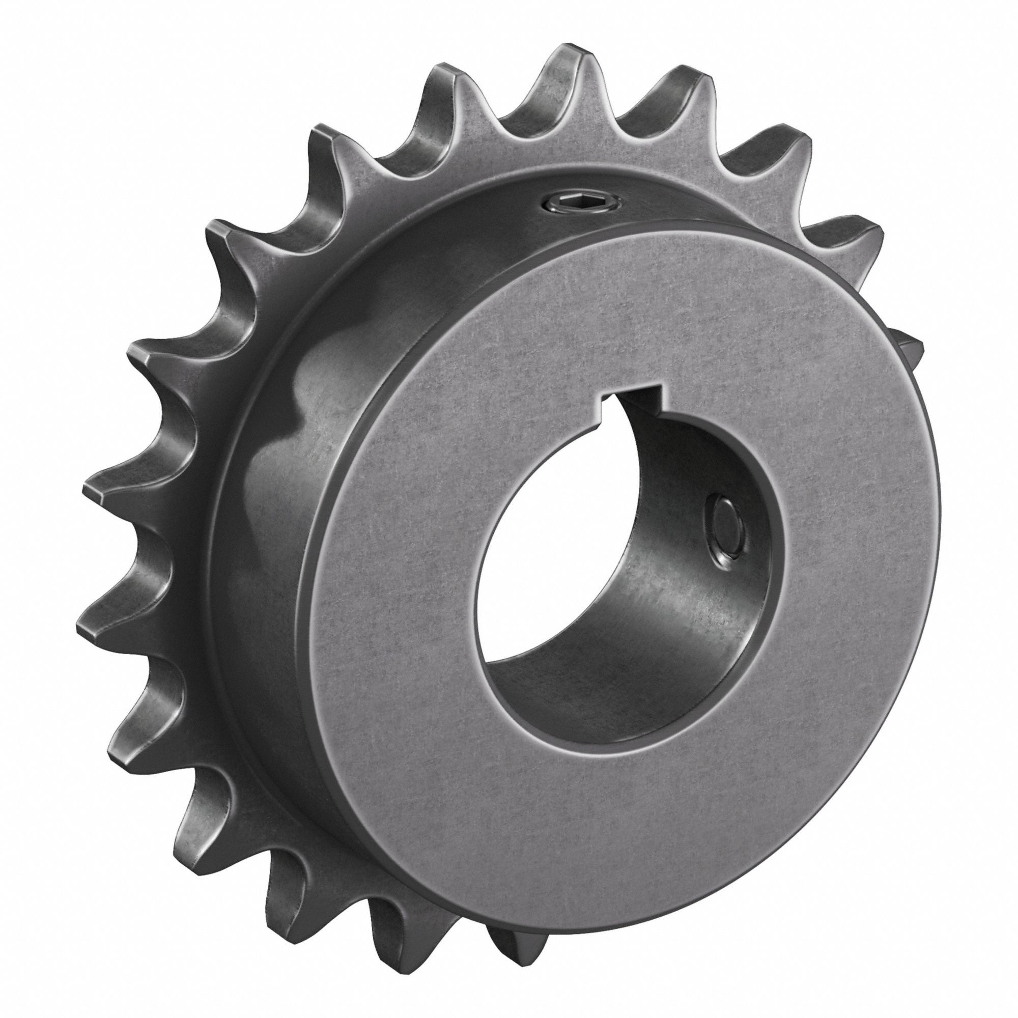Roller Chain Sprocket: 40, For 1/2 in Chain Pitch, 1 1/4 in Bore Dia, 21 Teeth, Steel