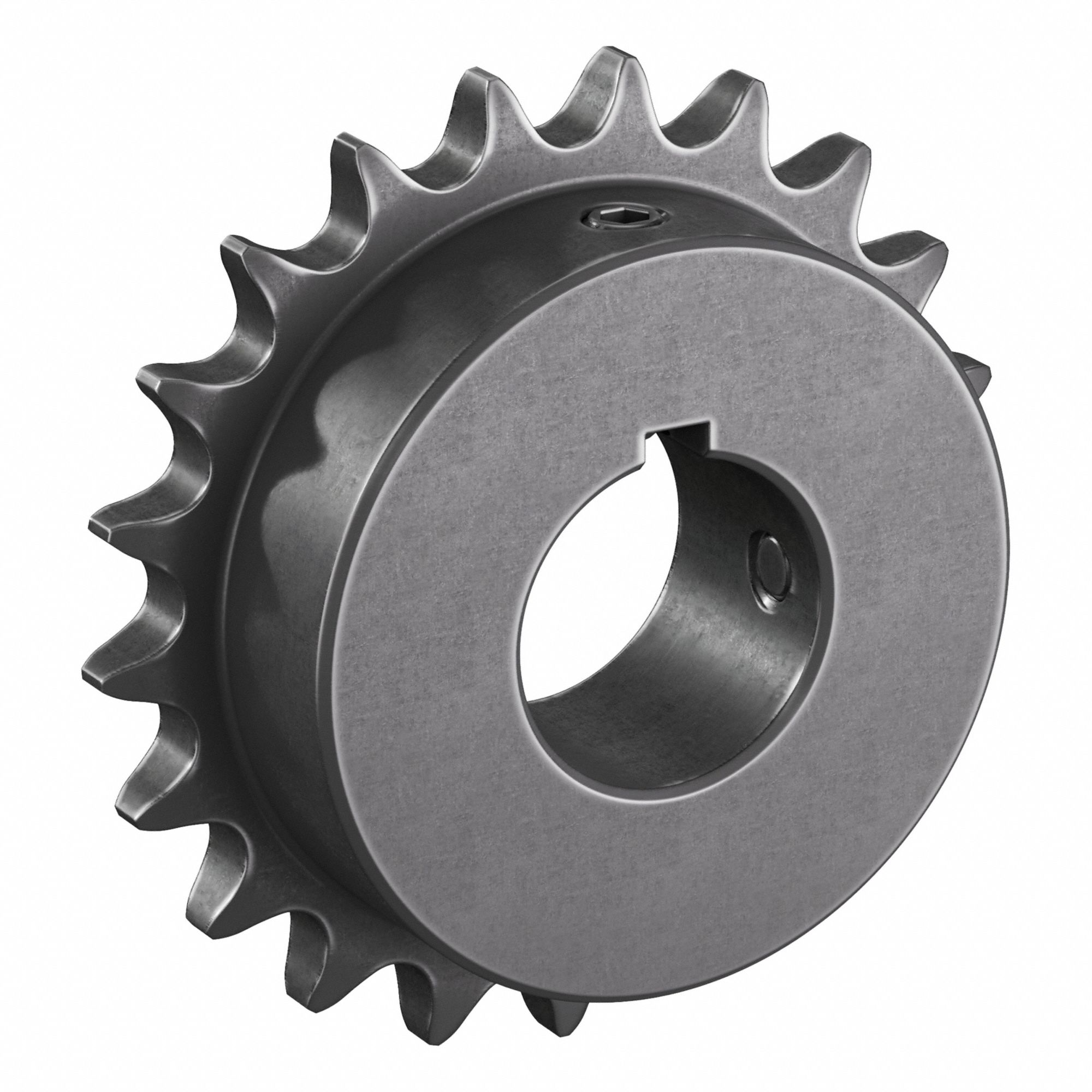Roller Chain Sprocket: 40, For 1/2 in Chain Pitch, 1 3/16 in Bore Dia, 21 Teeth, Steel