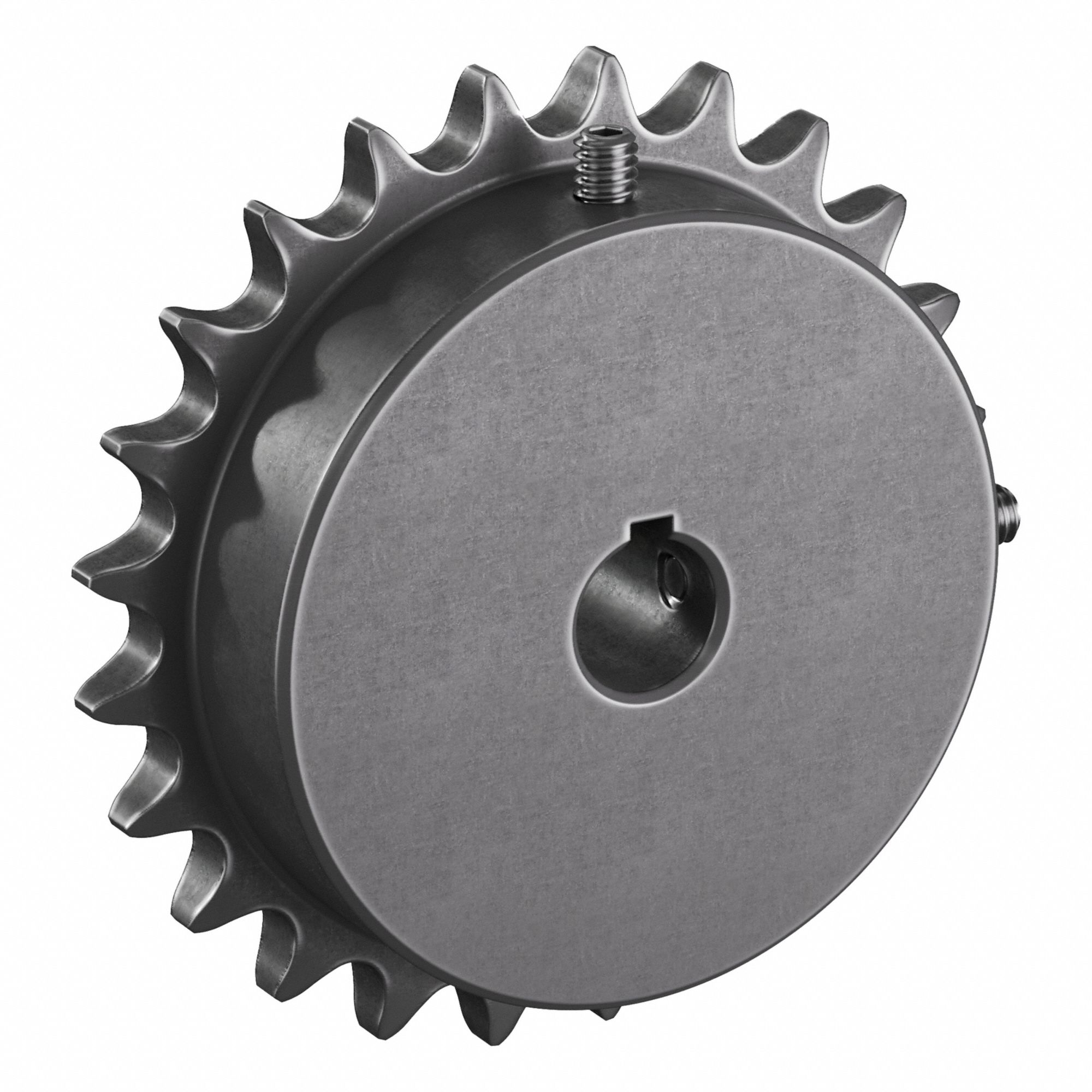 Roller Chain Sprocket: 40, For 1/2 in Chain Pitch, 5/8 in Bore Dia, 24 Teeth, Steel
