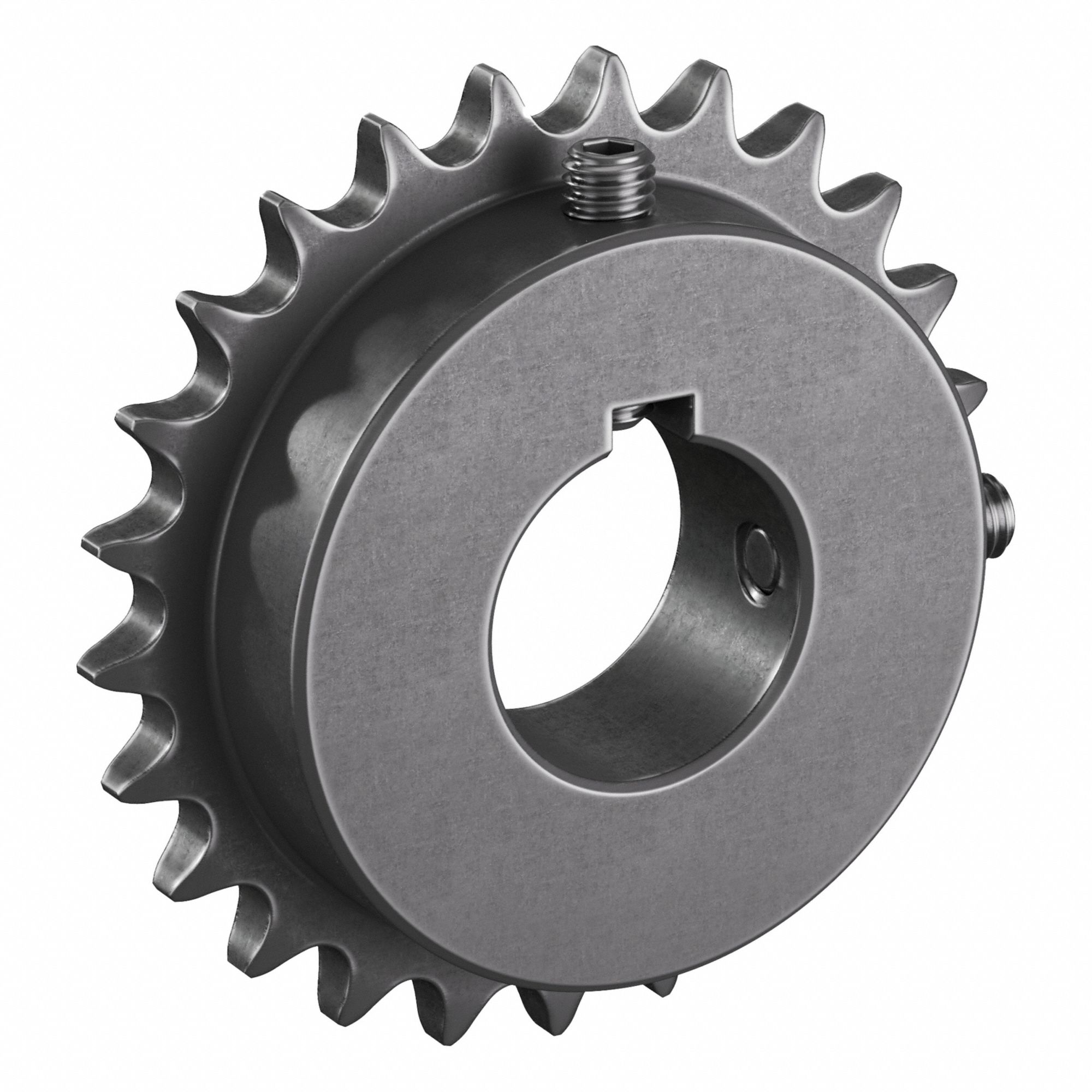 Roller Chain Sprocket: 40, For 1/2 in Chain Pitch, 1 7/16 in Bore Dia, 25 Teeth, Steel