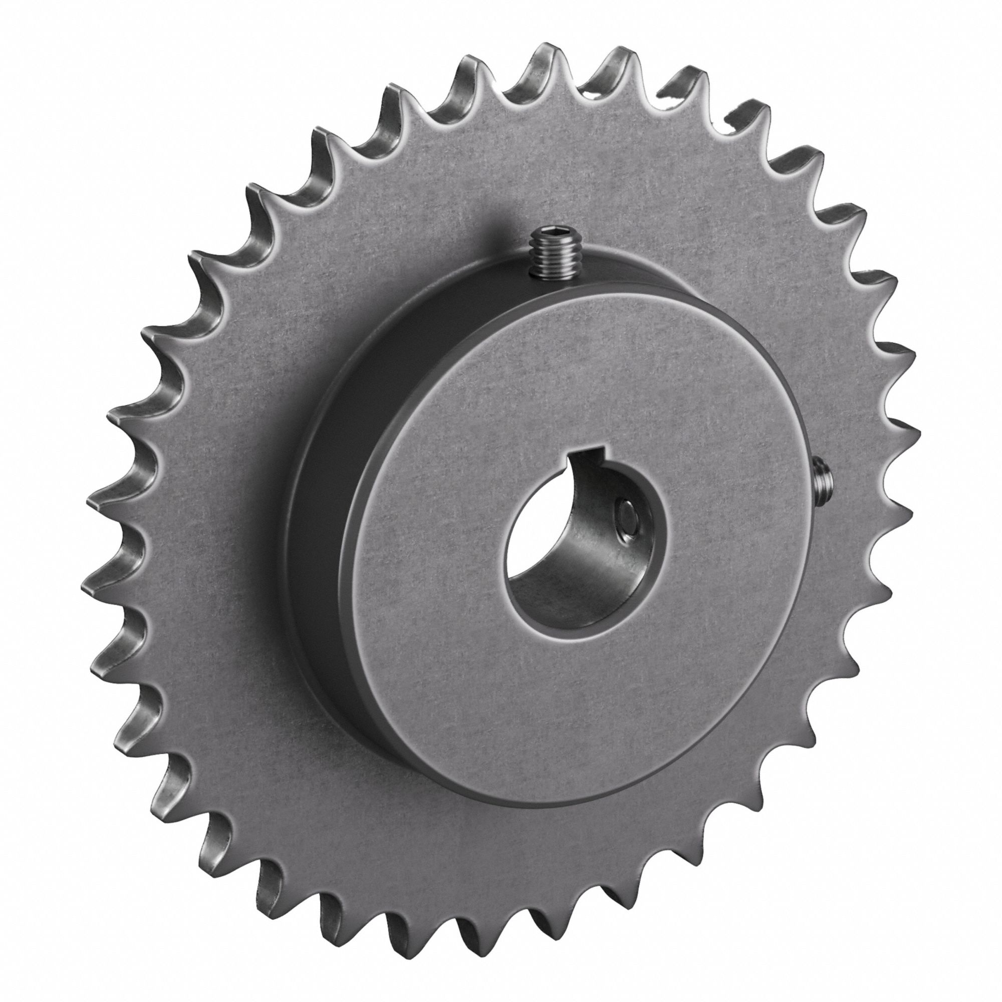 Roller Chain Sprocket: 40, For 1/2 in Chain Pitch, 1 in Bore Dia, 34 Teeth, Steel