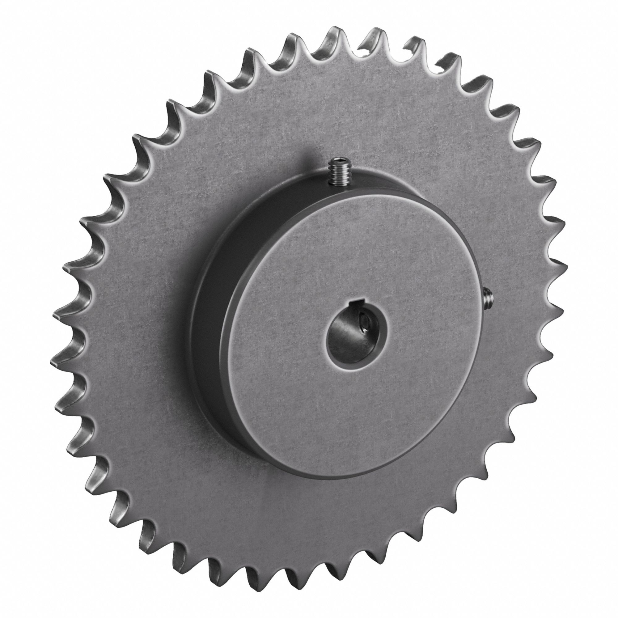 Roller Chain Sprocket: 40, For 1/2 in Chain Pitch, 5/8 in Bore Dia, 38 Teeth, Steel