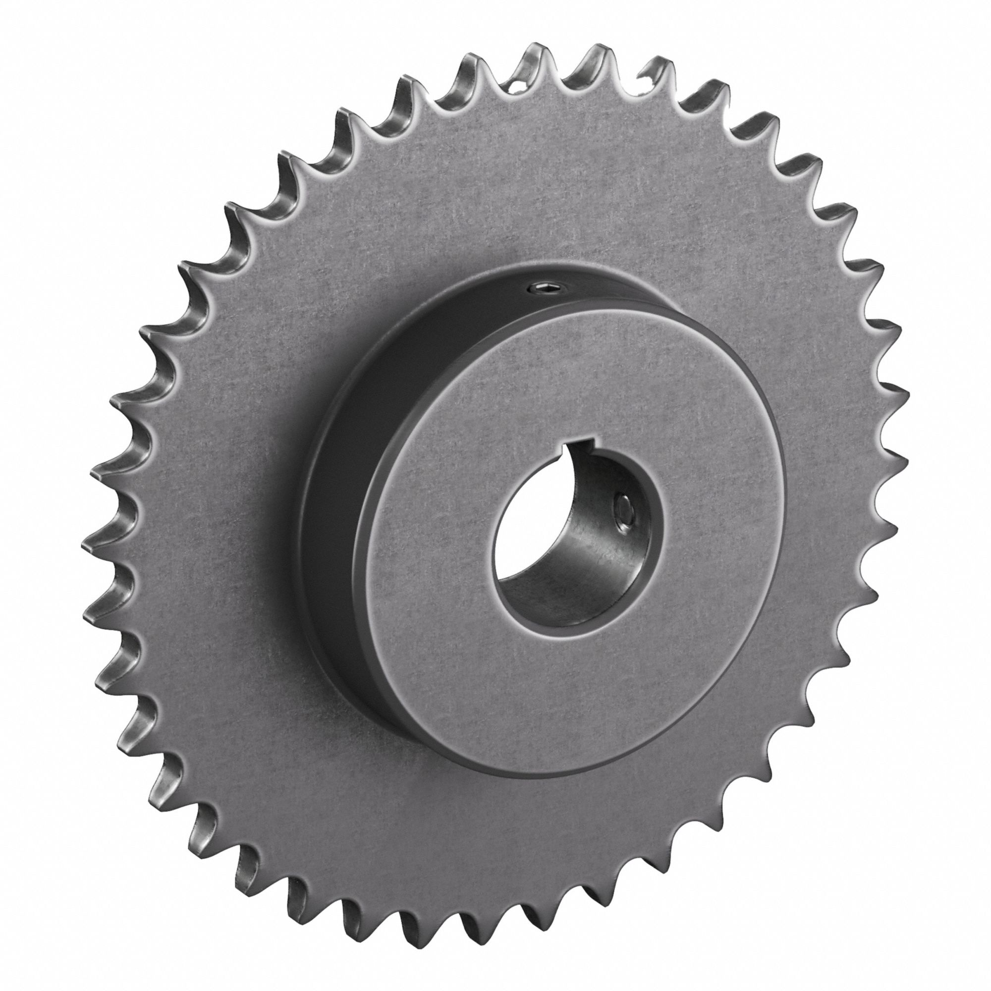 Roller Chain Sprocket: 40, For 1/2 in Chain Pitch, 1 1/4 in Bore Dia, 40 Teeth, Steel