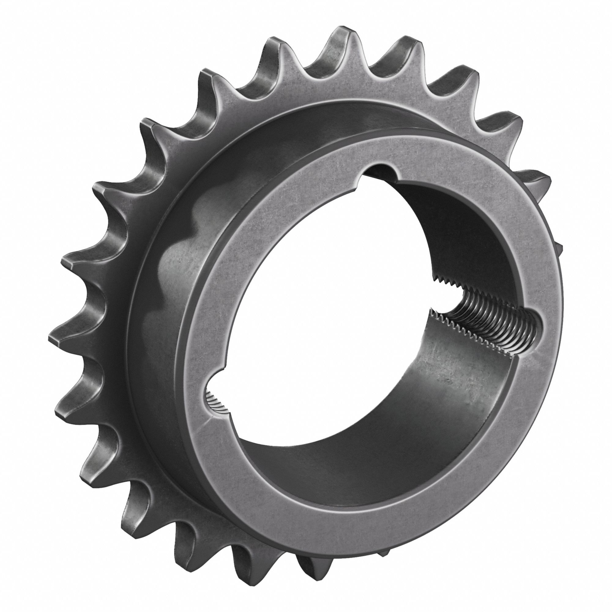 Bushed Roller Chain Sprocket: For 40 Chain, 23 Teeth, 3.672 in Pitch Dia, 3.94 in Outside Dia