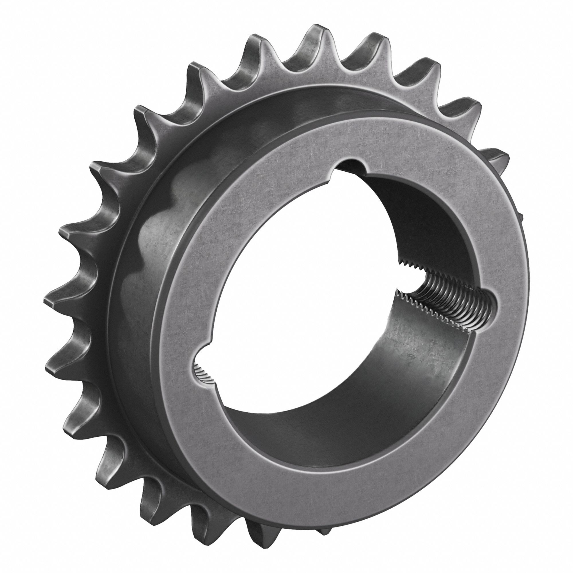 Bushed Roller Chain Sprocket: For 40 Chain, 24 Teeth, 3.831 in Pitch Dia, 4.1 in Outside Dia