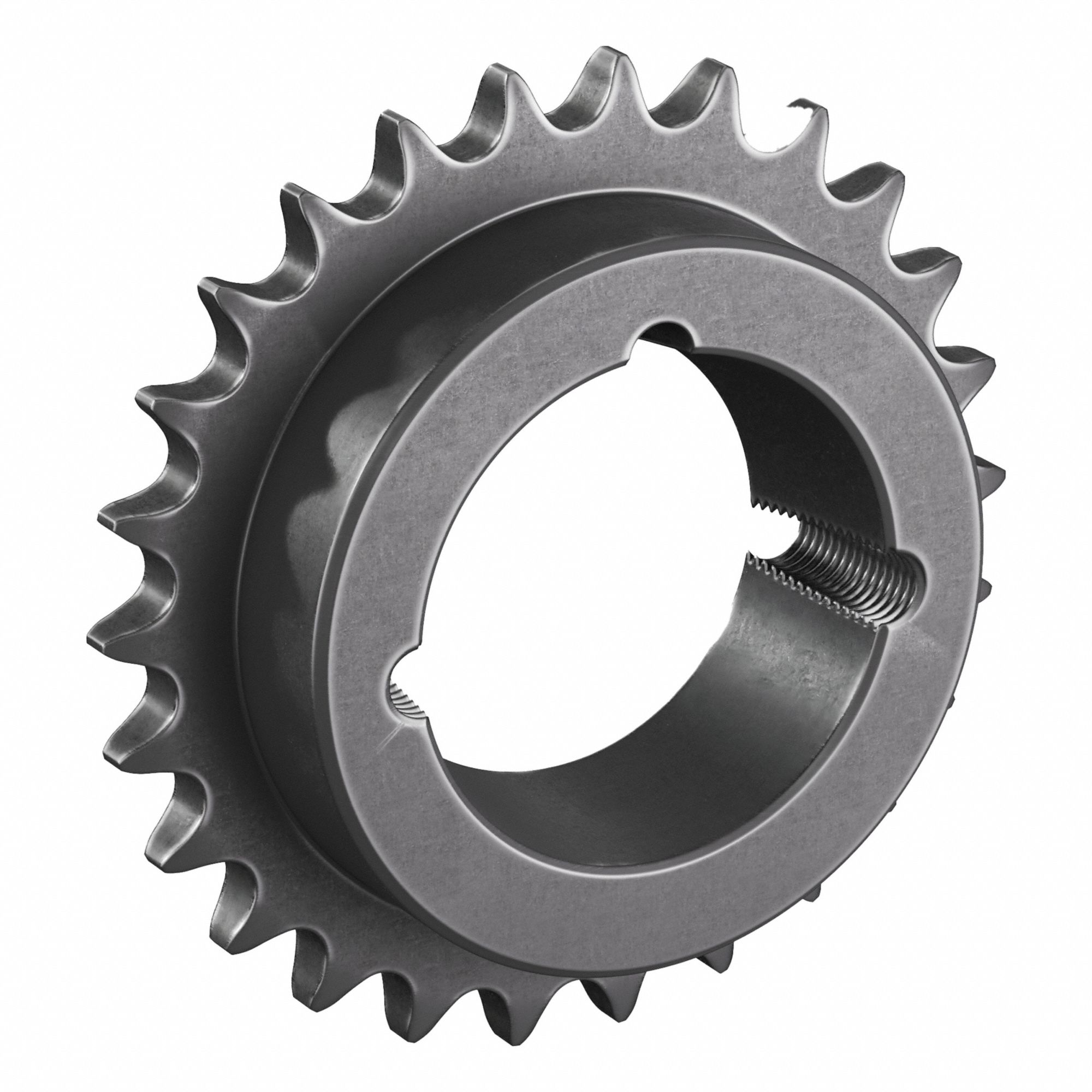 Bushed Roller Chain Sprocket: For 40 Chain, 26 Teeth, 4.148 in Pitch Dia, 4.42 in Outside Dia