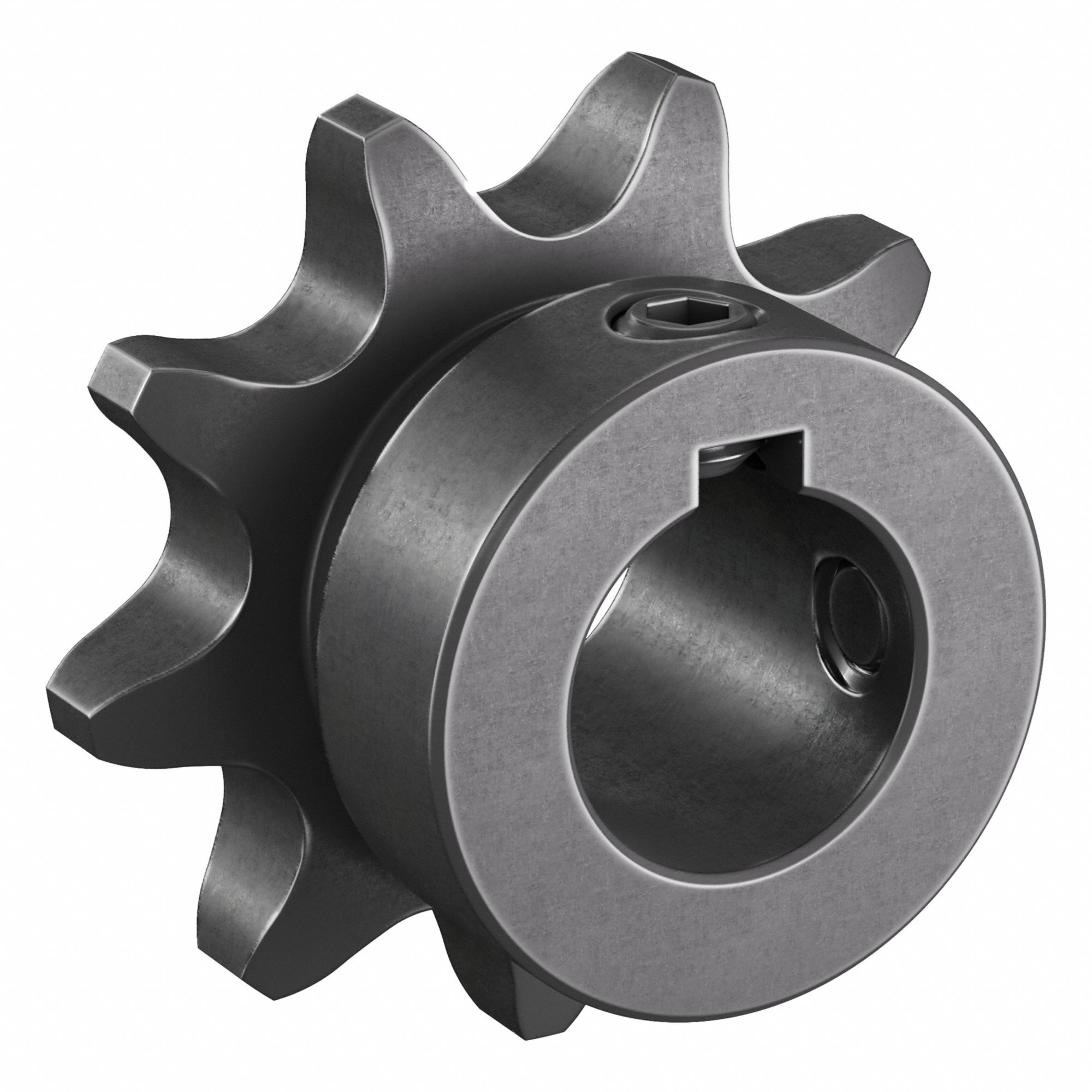 Roller Chain Sprocket: 41, For 1/2 in Chain Pitch, 5/8 in Bore Dia, 9 Teeth, Steel