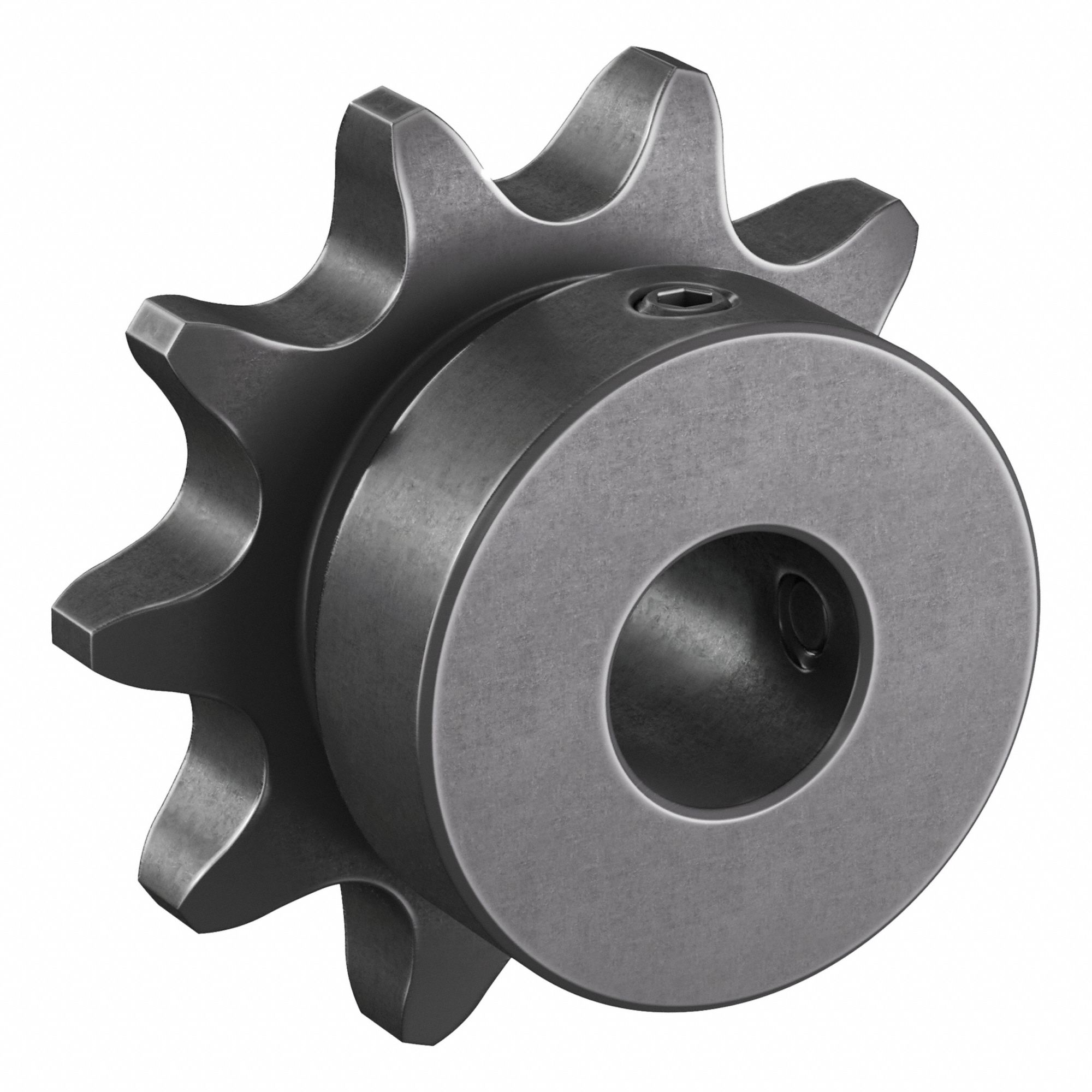 Roller Chain Sprocket: 41, For 1/2 in Chain Pitch, 1/2 in Bore Dia, 10 Teeth, Steel