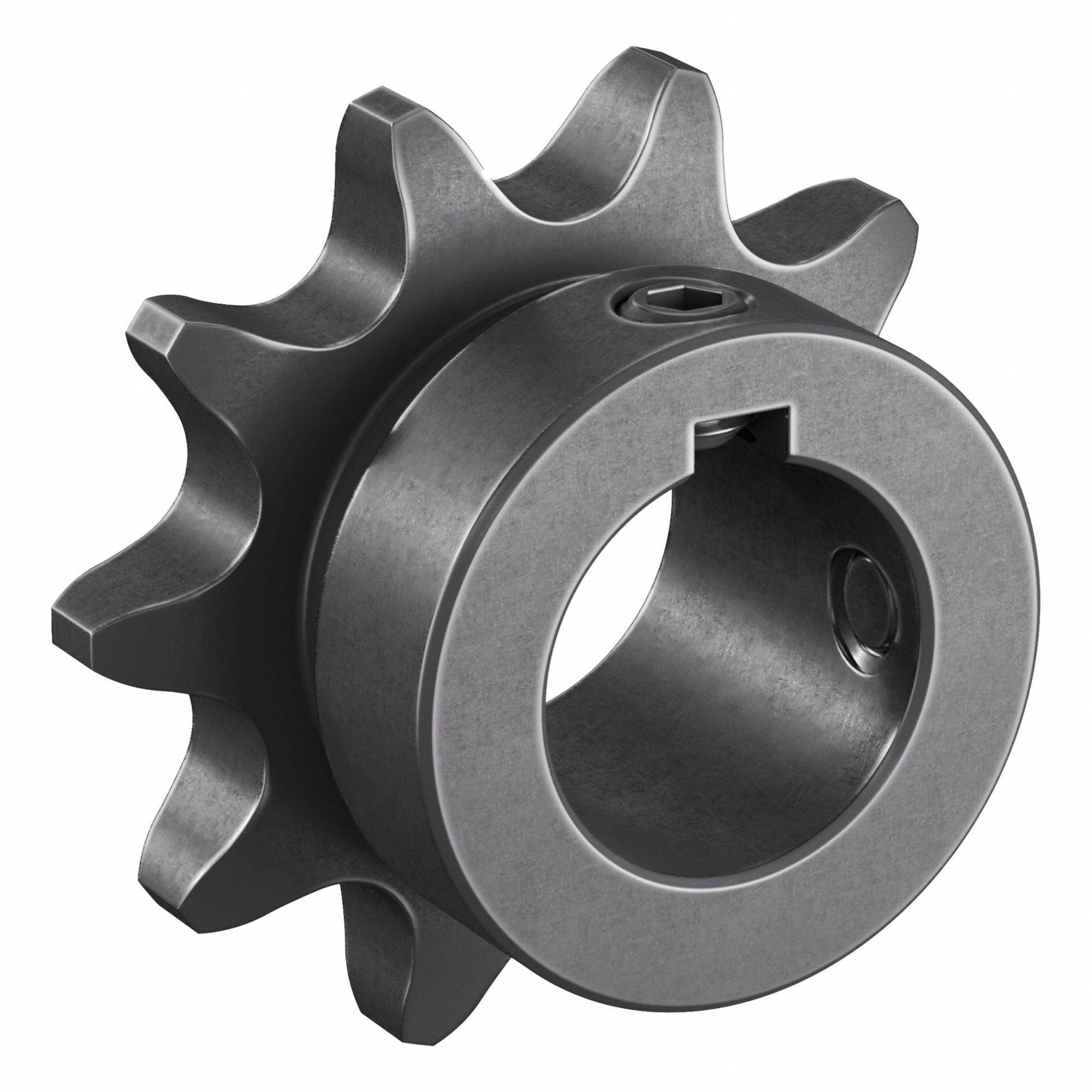 Roller Chain Sprocket: 41, For 1/2 in Chain Pitch, 3/4 in Bore Dia, 10 Teeth, Steel