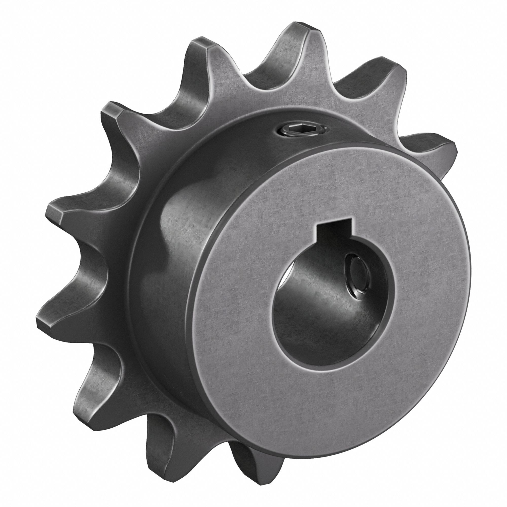 Roller Chain Sprocket: 41, For 1/2 in Chain Pitch, 5/8 in Bore Dia, 13 Teeth, Steel