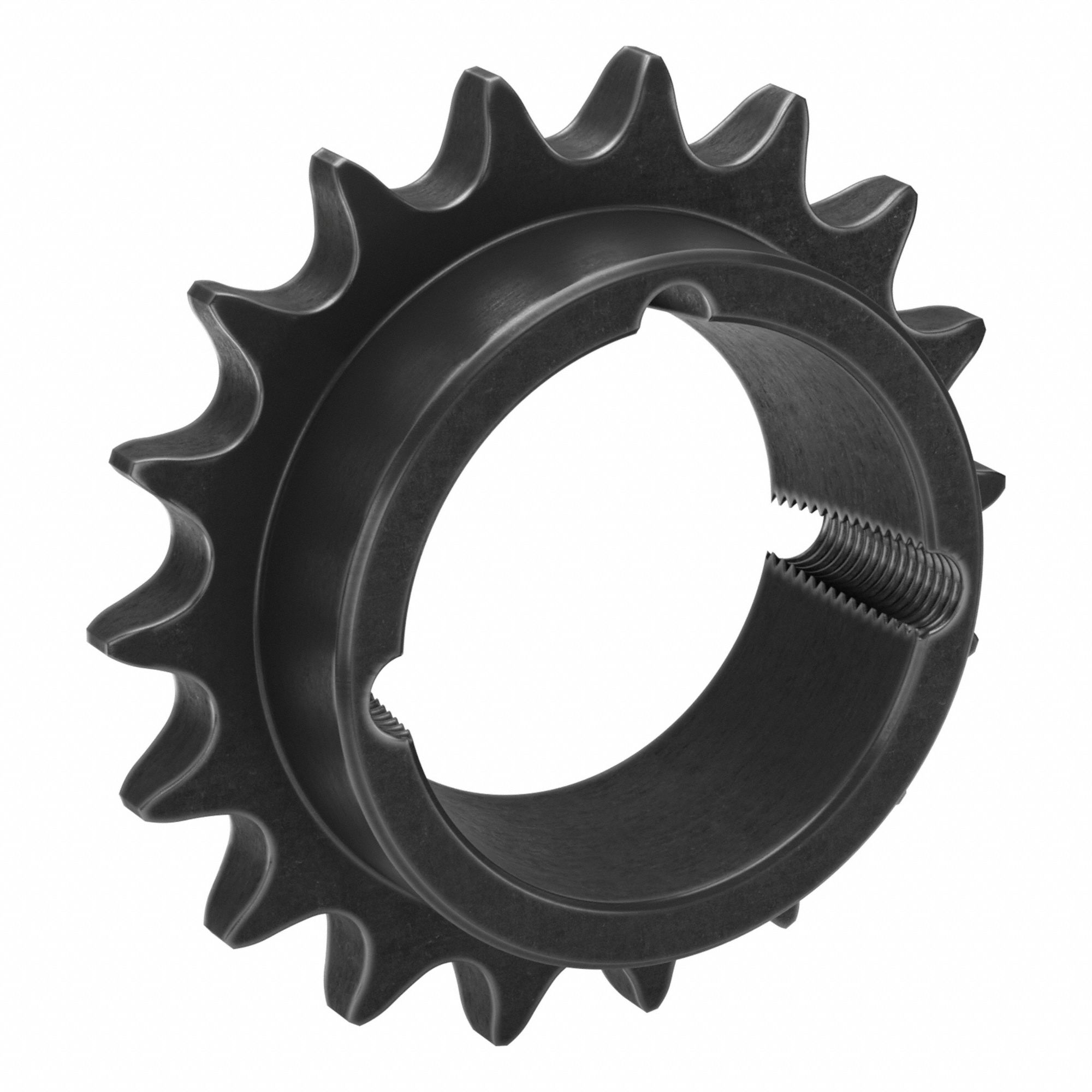 Bushed Roller Chain Sprocket: For 50 Chain, 18 Teeth, 3.599 in Pitch Dia, 3.92 in Outside Dia